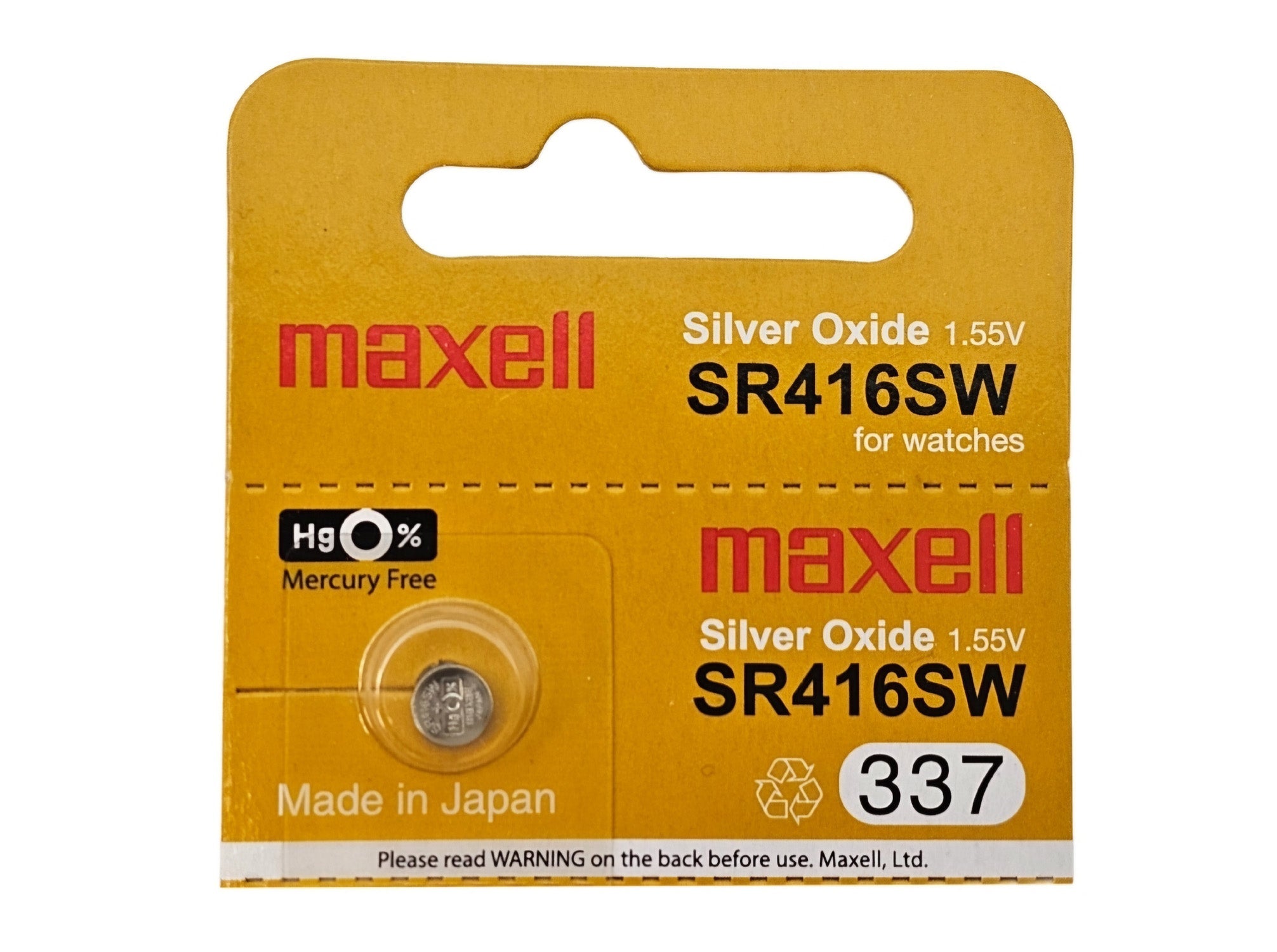 SR416SW (337) Silver Oxide Watch Battery
