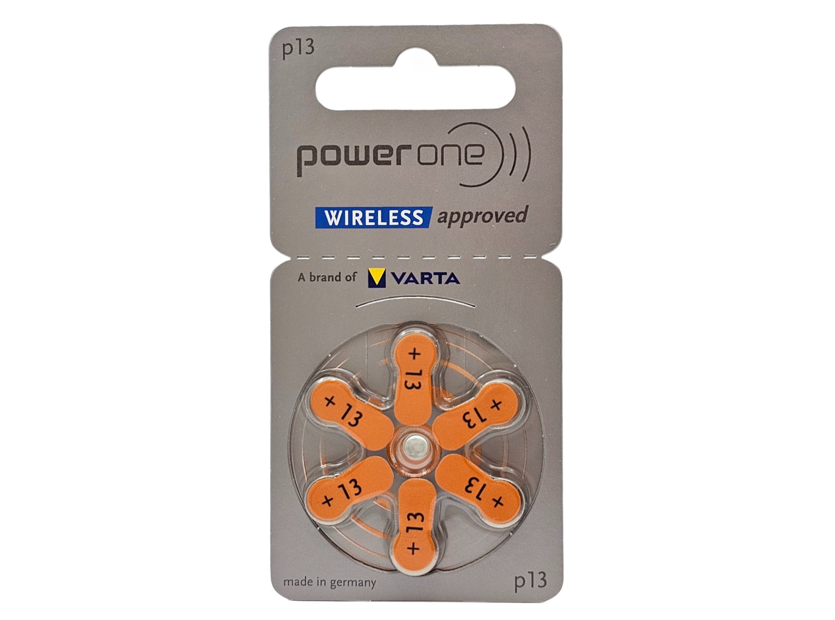 P13 (size 13, PR48, Orange) Hearing Aid Battery