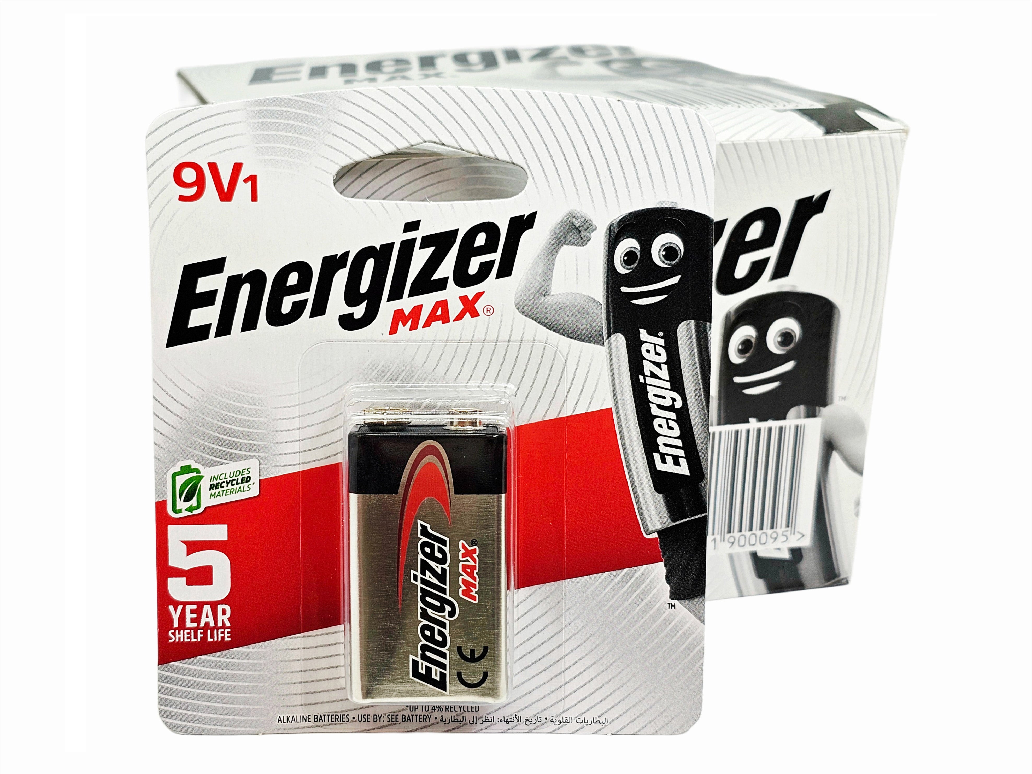 Energizer 9V Max Alkaline Batteries - 12 Pack (522BP1 x 12)