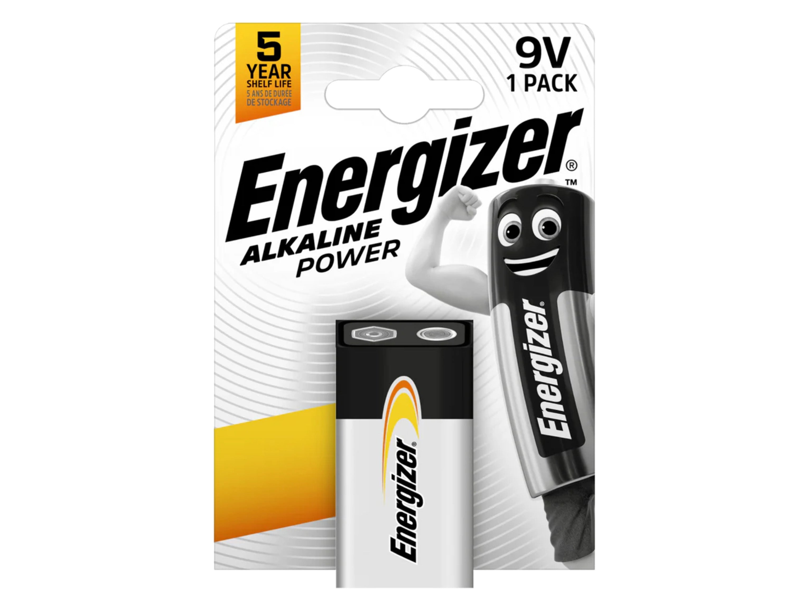 Energizer 9V (6LR61) Alkaline Power Battery (Pack of 1)