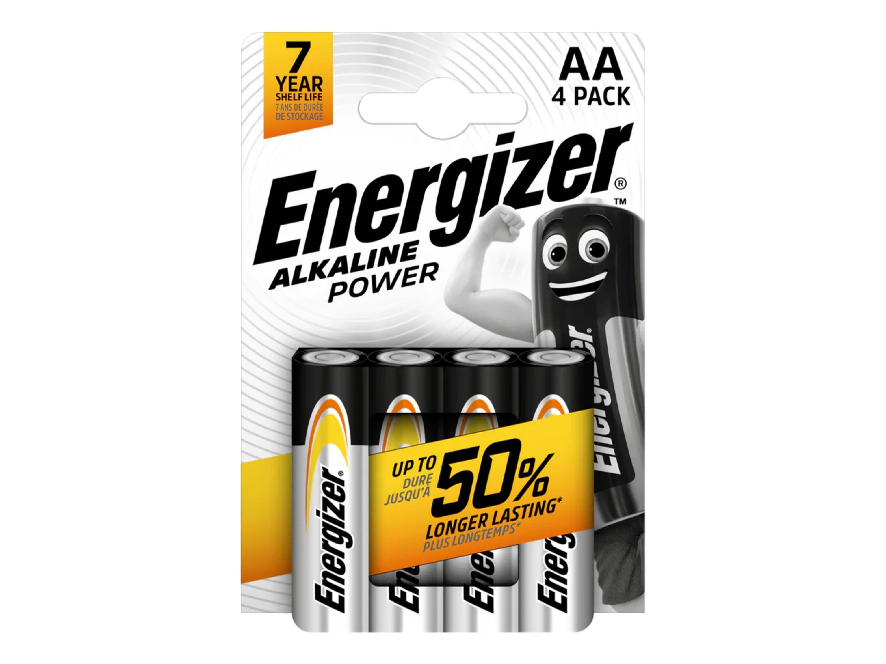 Energizer AA (LR6) Alkaline Power Batteries (Pack of 4)