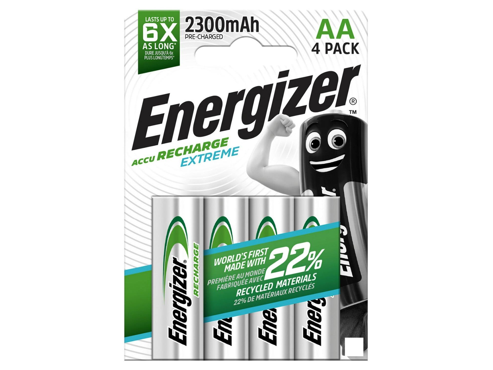Energizer AA 2300mAh Recharge Extreme Rechargeable Batteries - 4 Pack (AA4)