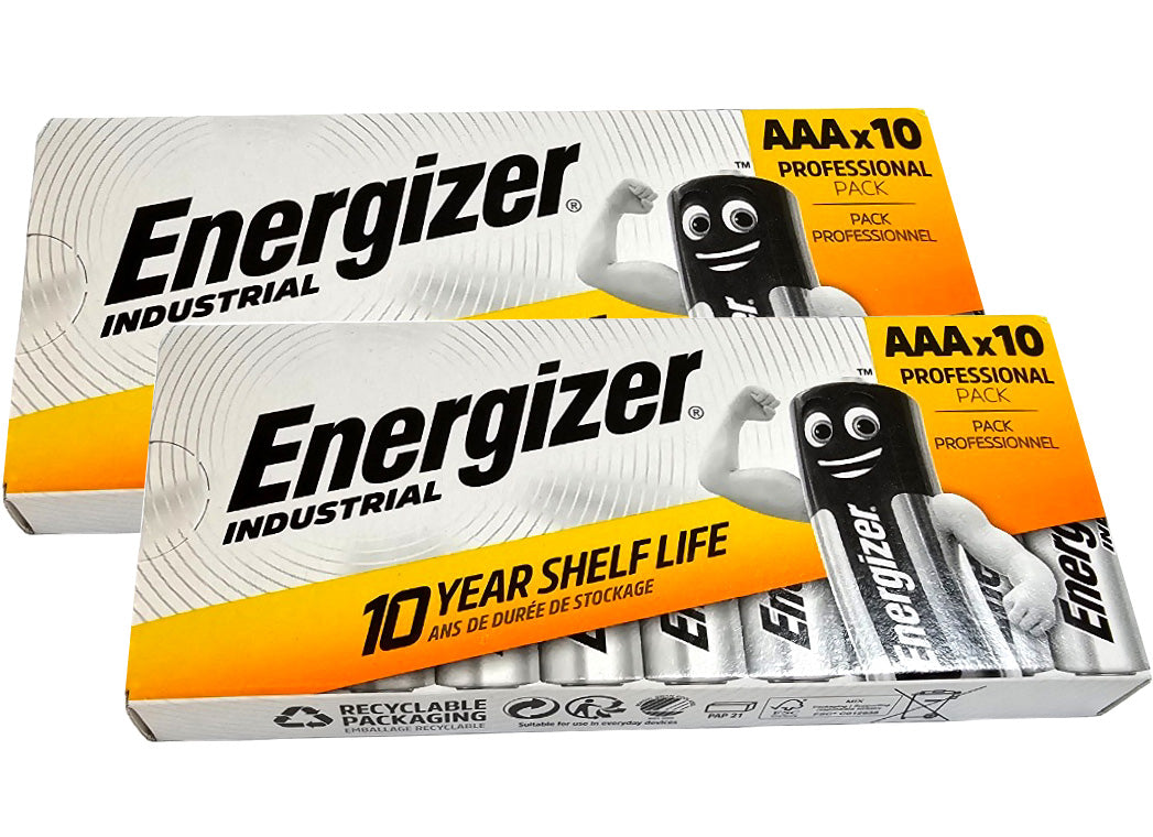 Energizer AAA EN92 Industrial Alkaline Batteries - 20 Pack (AAA10 x 2), bulk