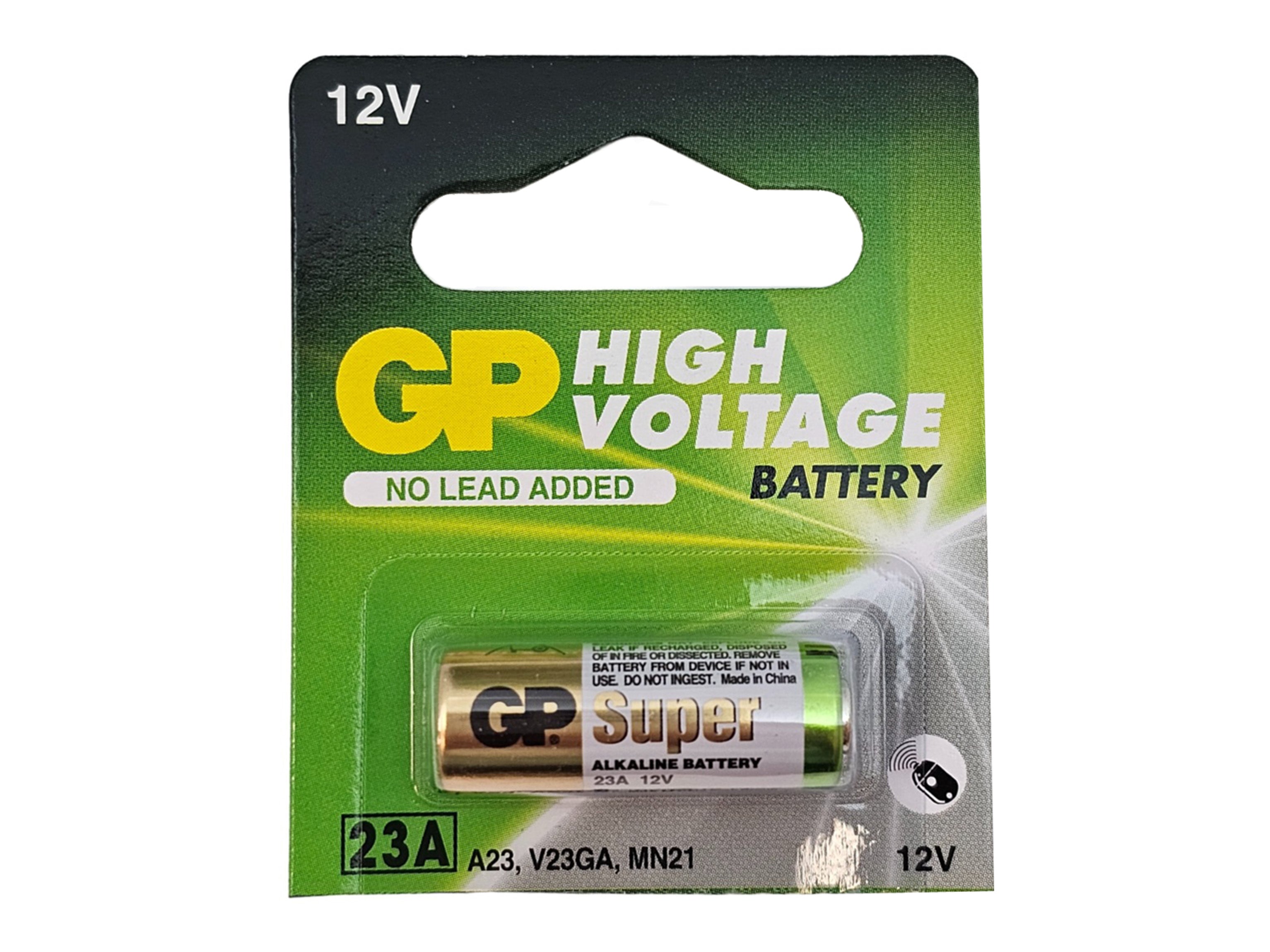 GP 23A (A23, MN21, LR23A) 12V high voltage Alkaline Battery (1 Pack)