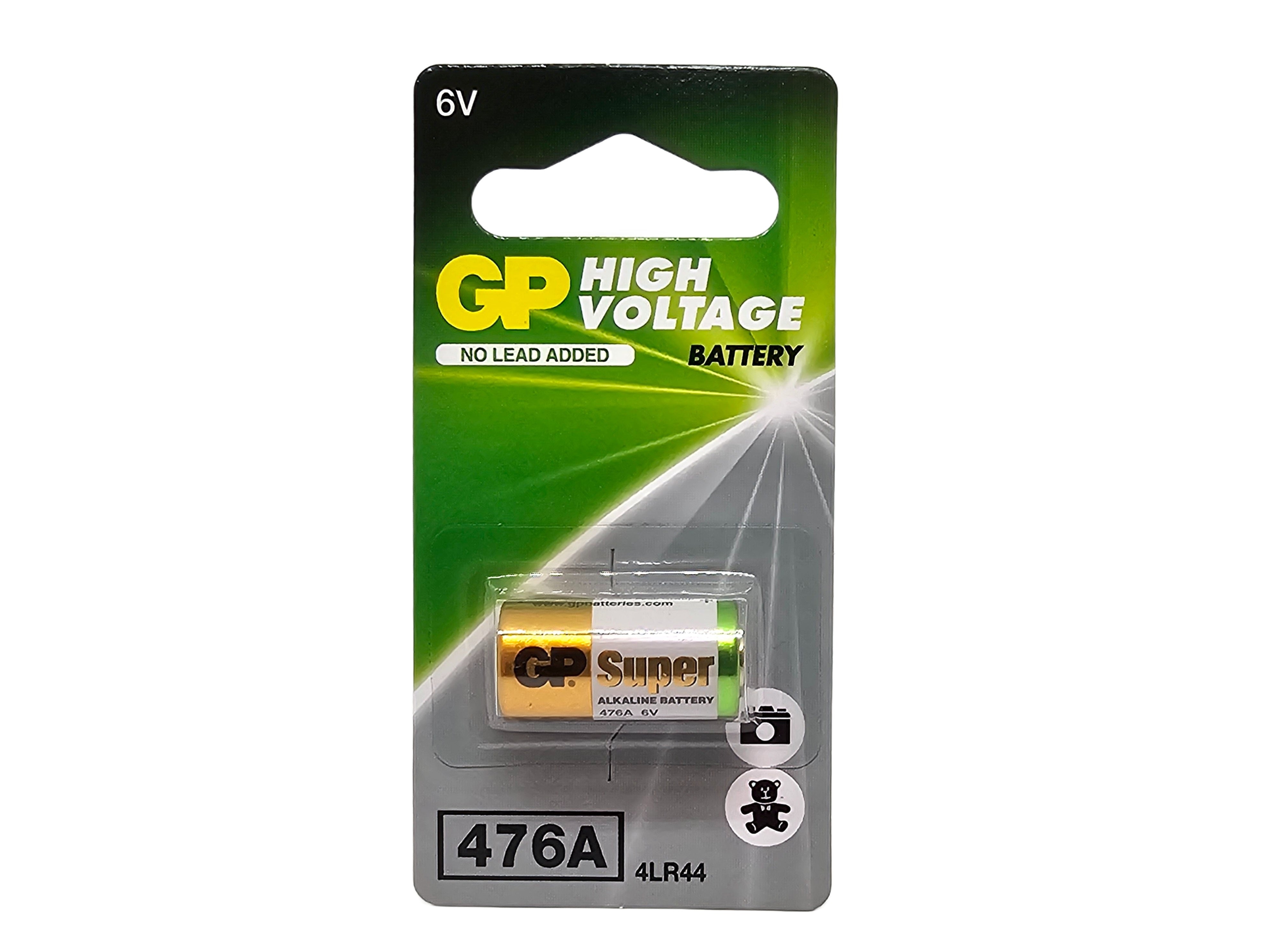 GP 476A (4LR44, 28A, A544) 6V High Voltage Alkaline Battery - 1 Pack