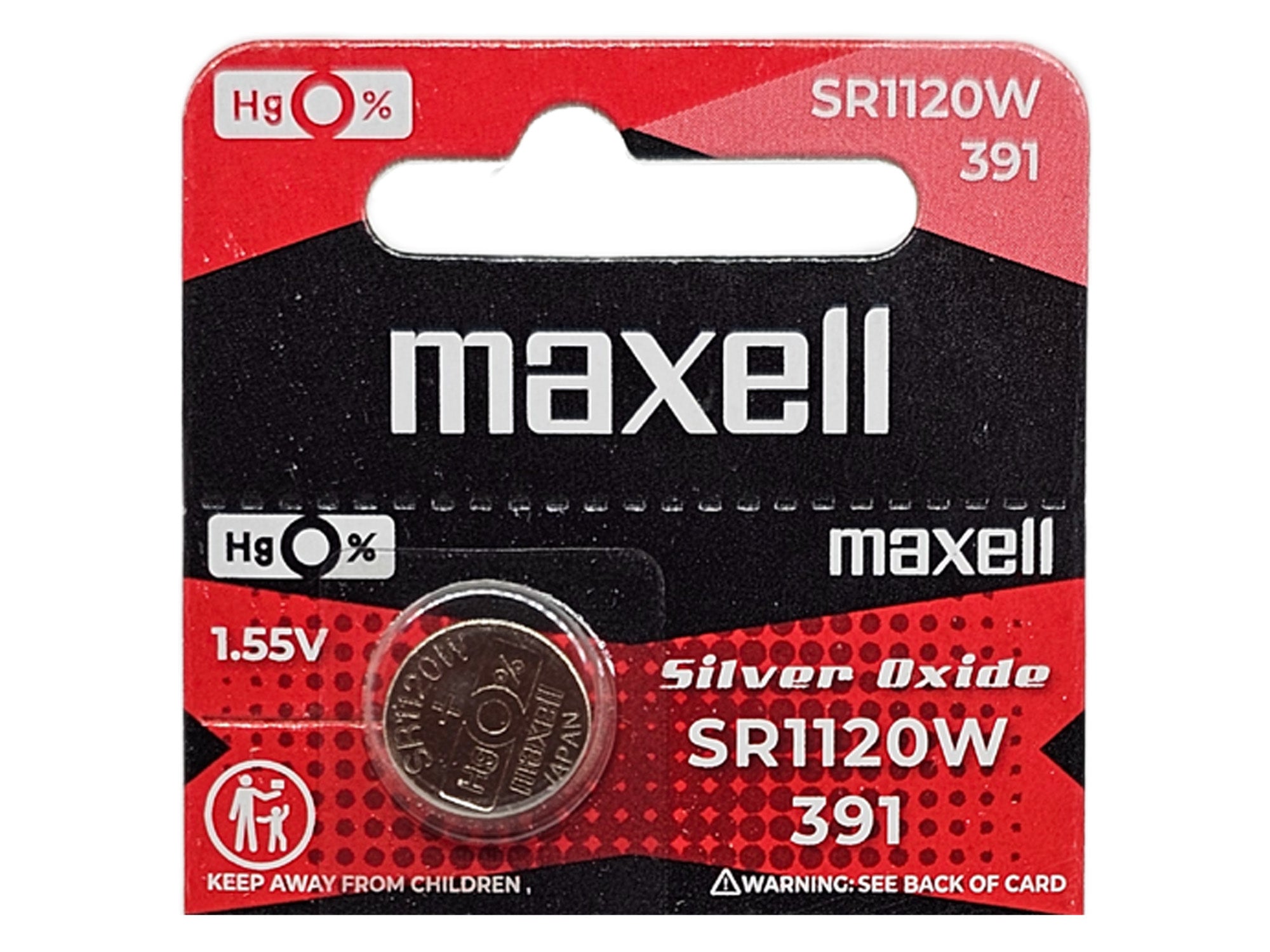 Maxell SR1120W (391) silver oxide watch batteries - 5 Pack (B5 x 1)