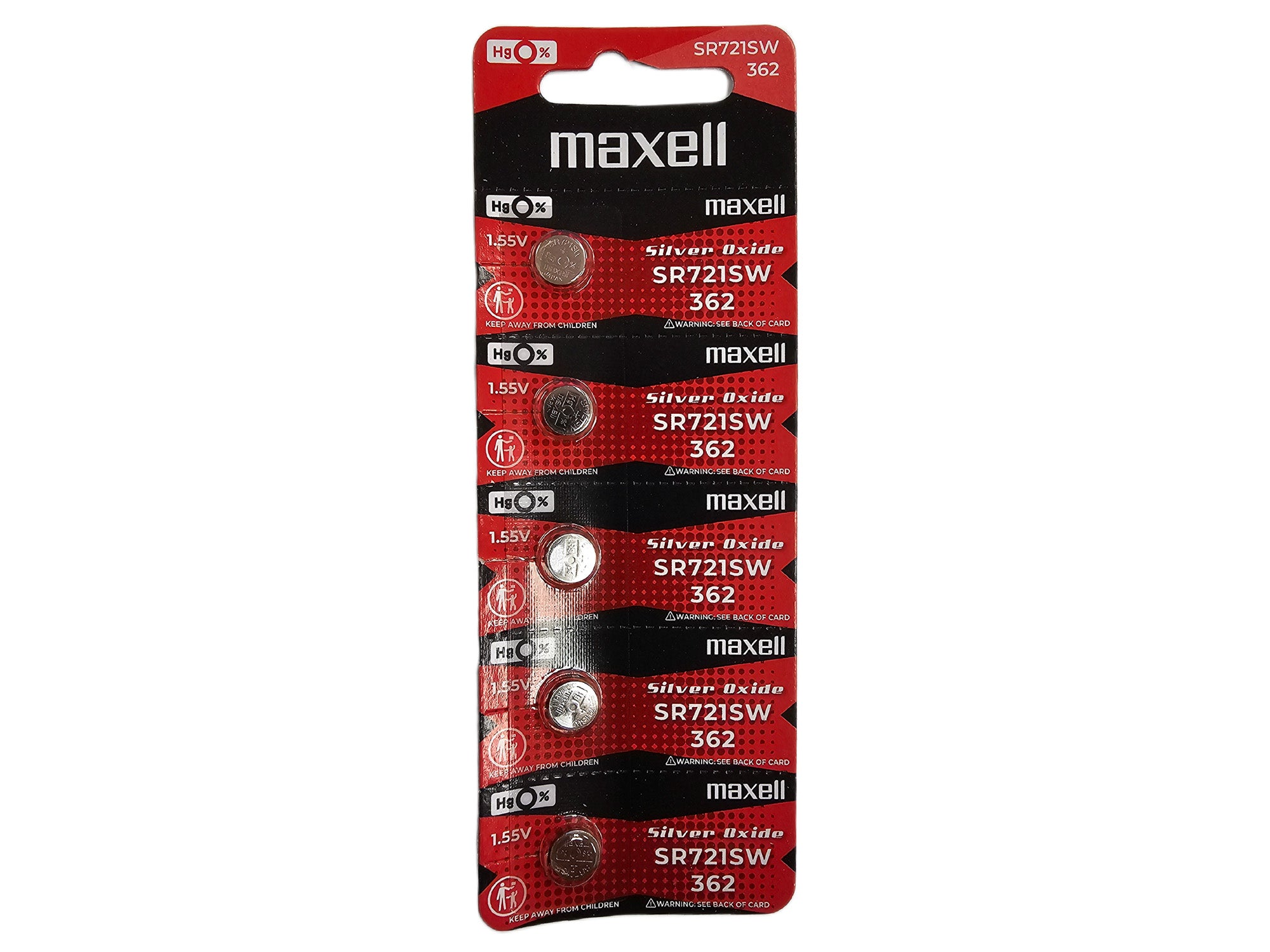 Maxell SR721SW (362) Silver Oxide - 5 Watch Batteries (B5 x 1)