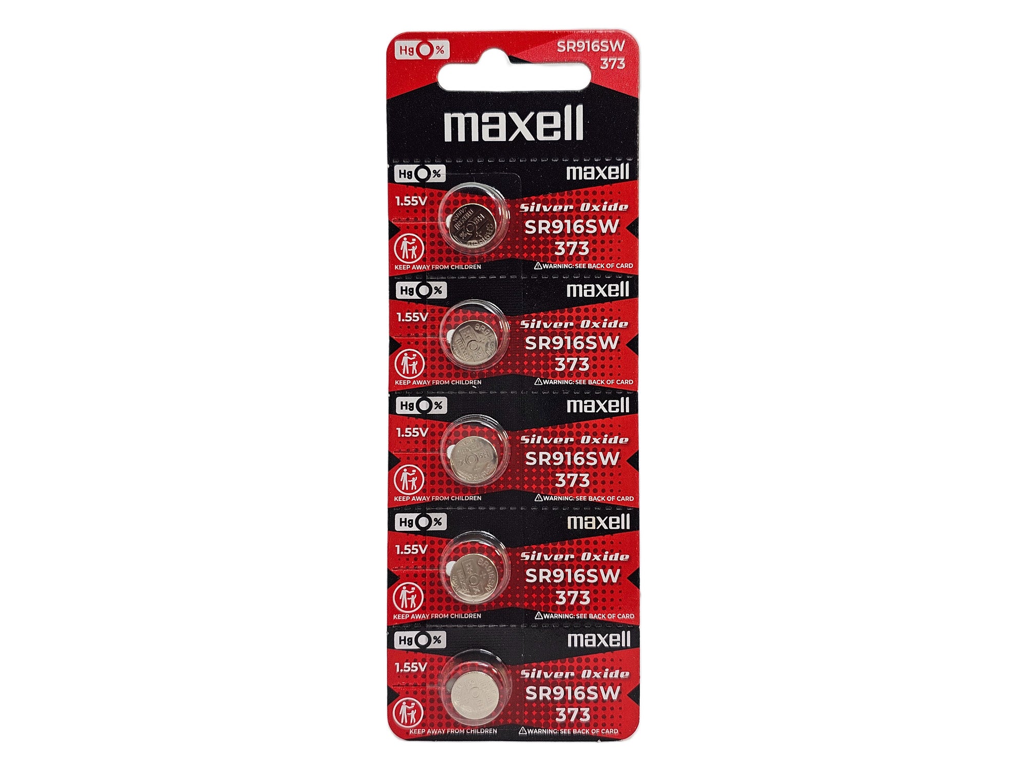 Maxell SR916SW (373) Silver Oxide batteries - 5 Pack (B5 x 1)
