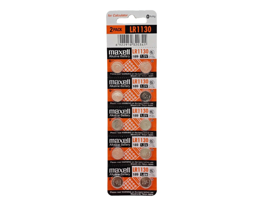 Maxell LR1130 (AG10, 189) 1.5V Alkaline battery (B10 pack)