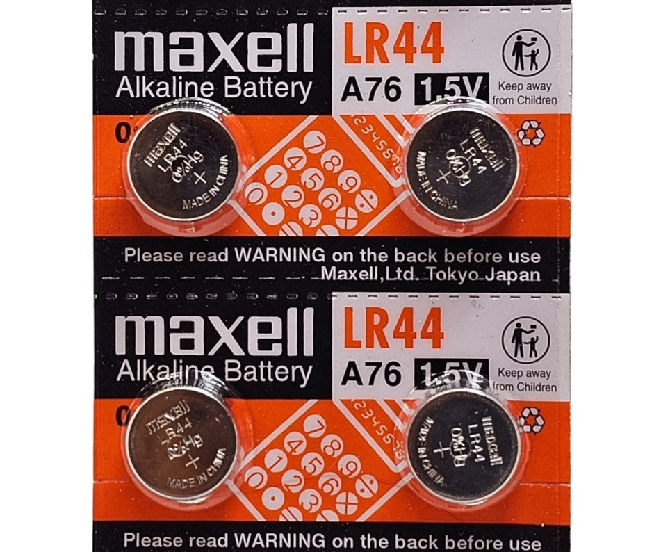 Maxell LR44 (A76, AG13) 1.5V Alkaline - 4 batteries