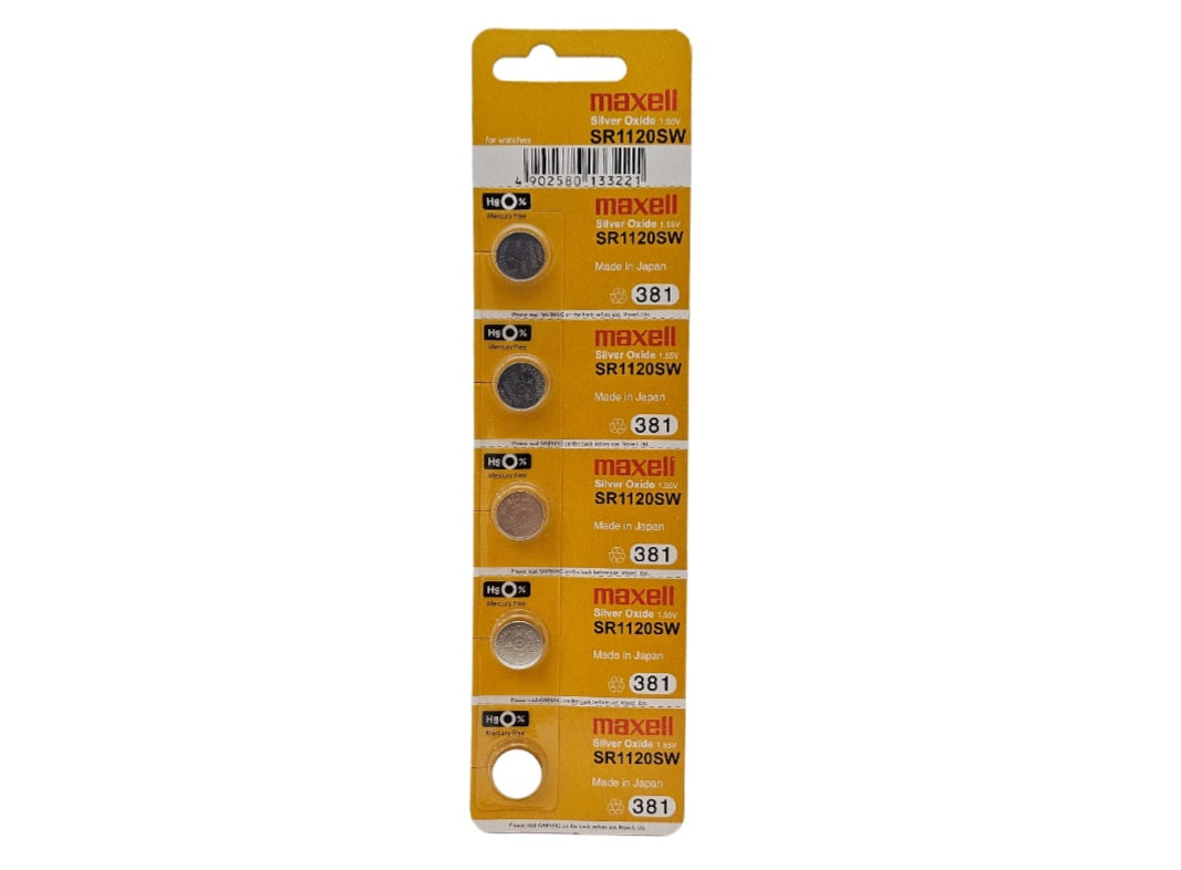Maxell SR1120SW (381) silver oxide - 5 watch batteries (B5 x 1)