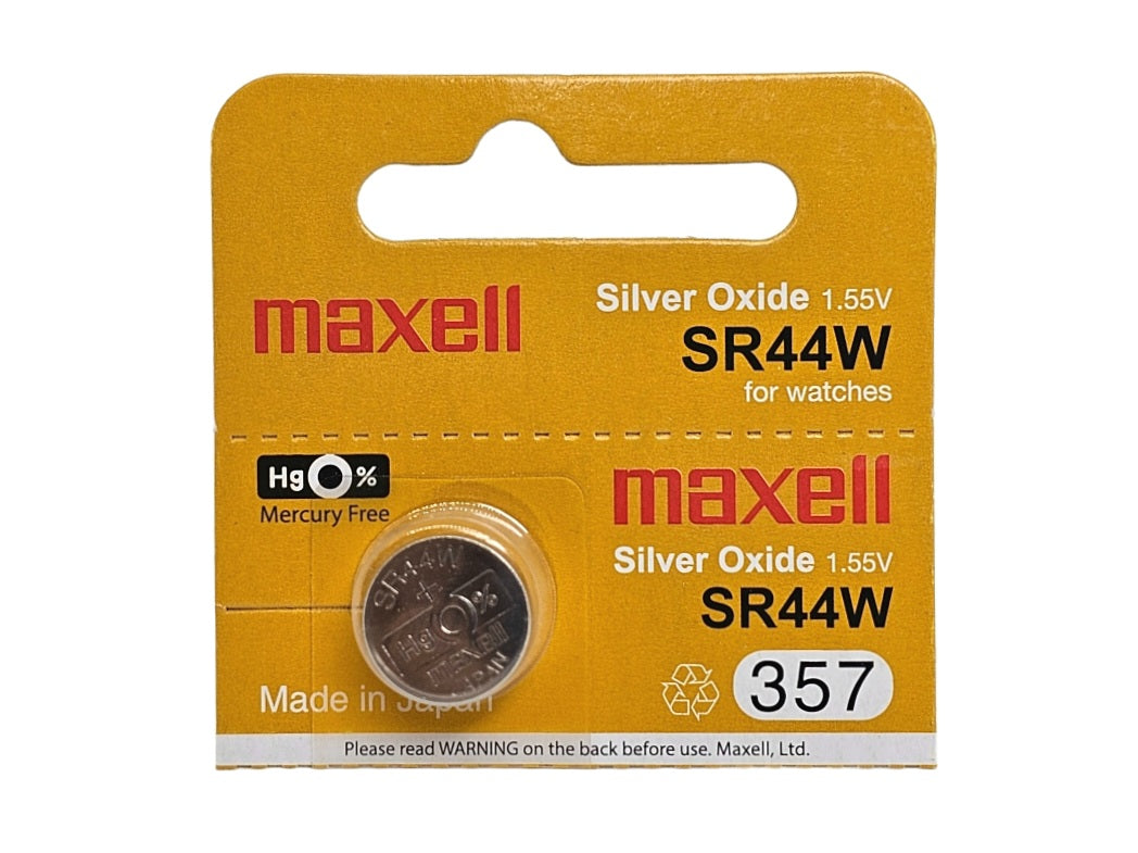 Maxell SR44W (357) Silver Oxide watch battery - 1 Pack (06-26)