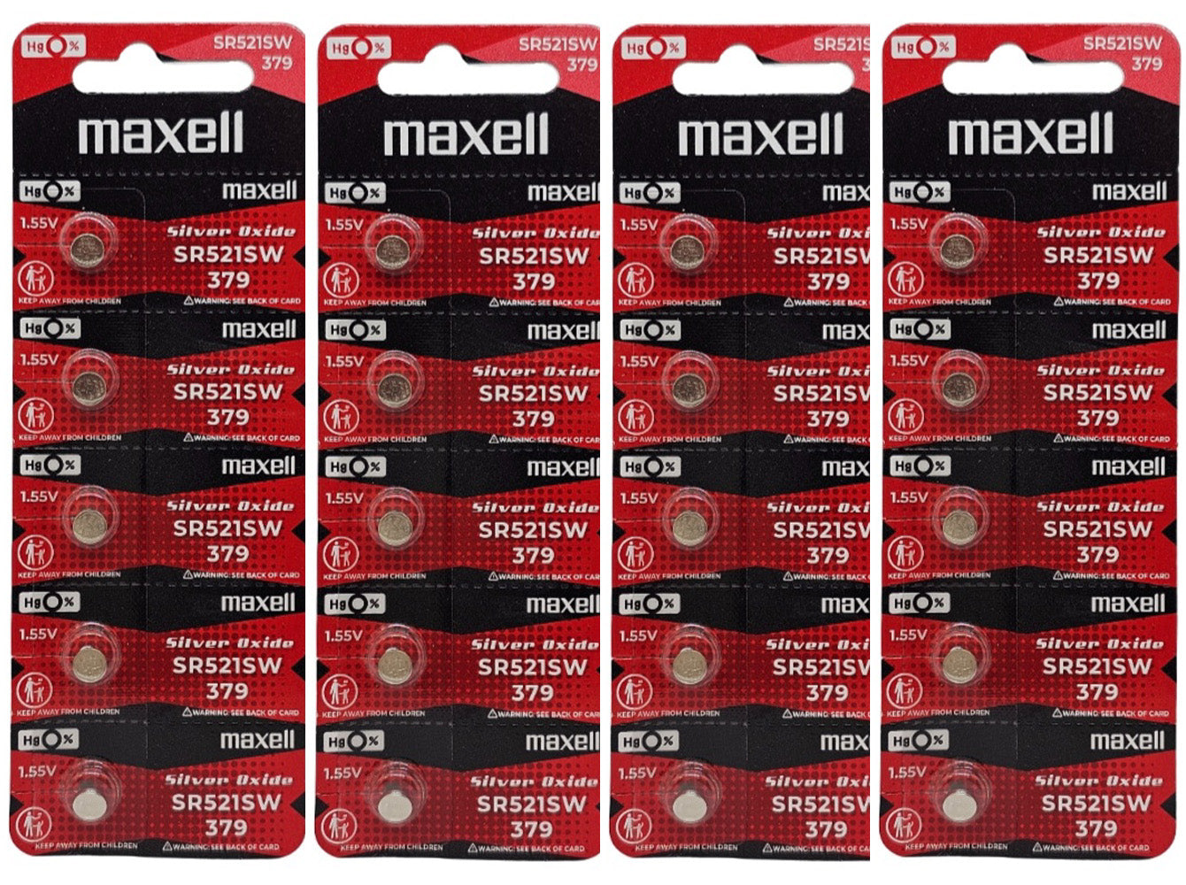 Maxell SR521SW (379) silver oxide watch battery
