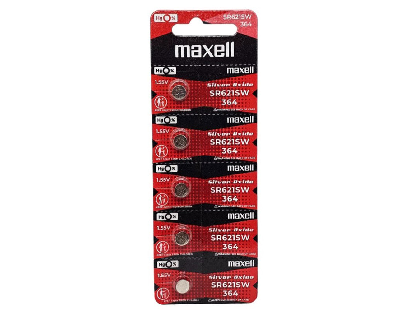 Maxell SR621SW (364) silver oxide watch battery