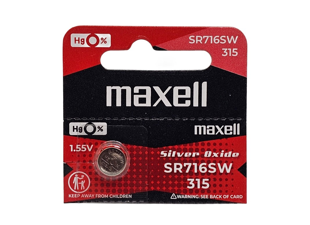 Maxell SR716SW (315) silver oxide - 5 watch batteries (B5 x 1)
