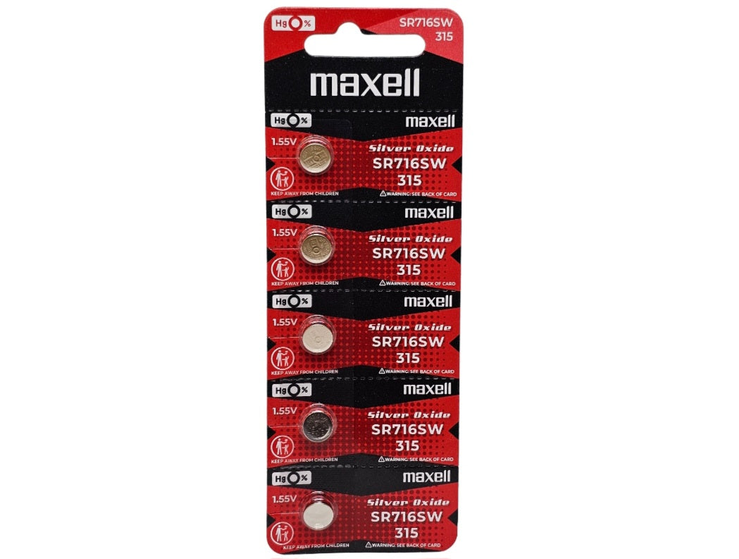 Maxell SR716SW (315) silver oxide - 5 watch batteries (B5 x 1)