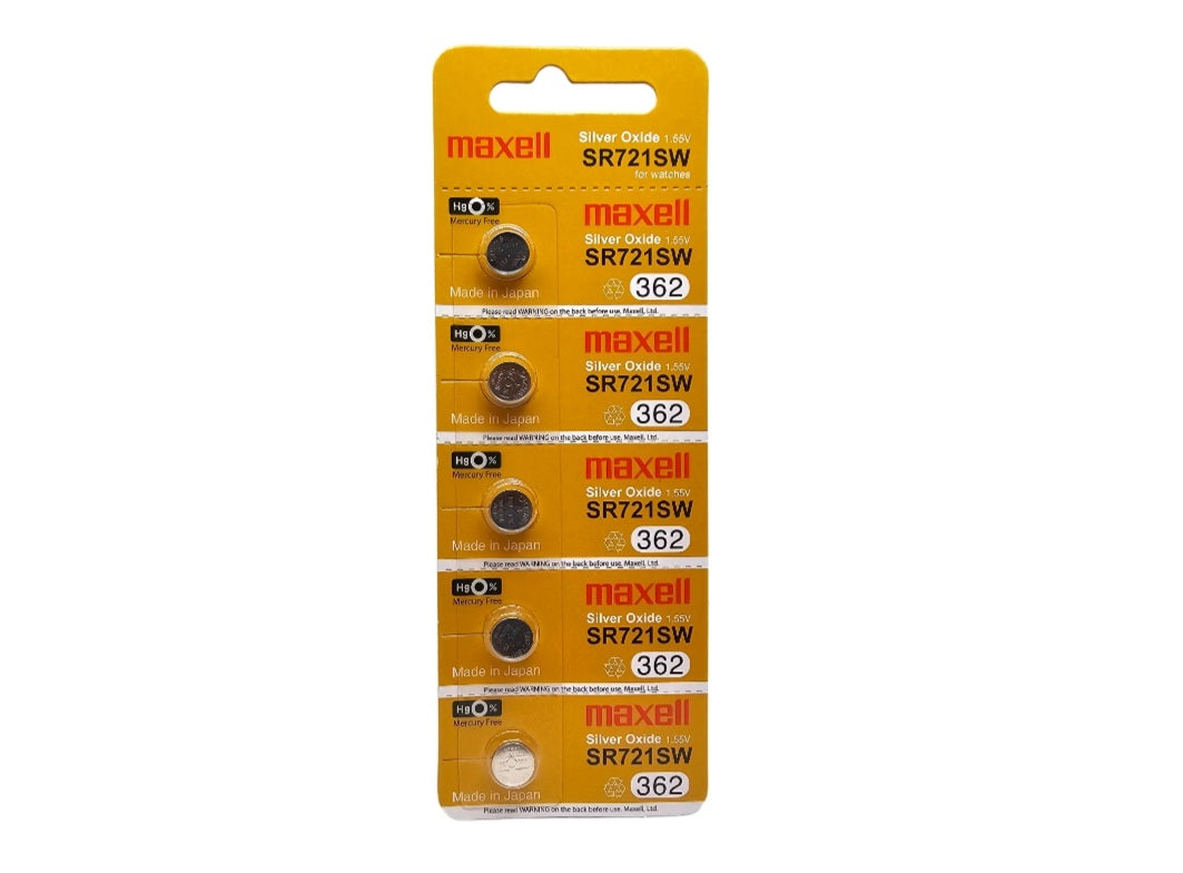 Maxell SR721SW (362) Silver Oxide - 5 Watch Batteries (B5 x 1)