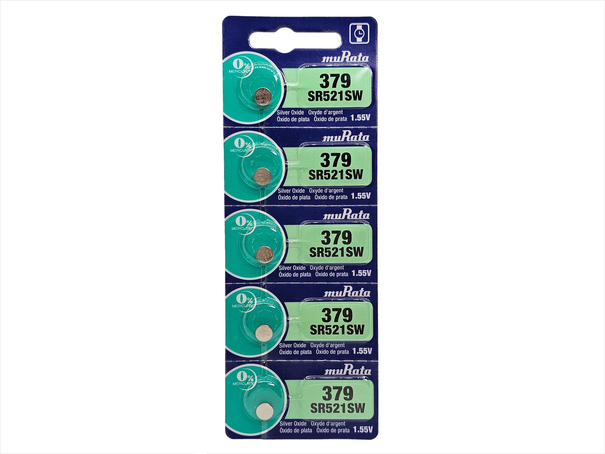 Murata SR521SW (379) Silver Oxide Watch Batteries - 5 Pack (B5 x 1)