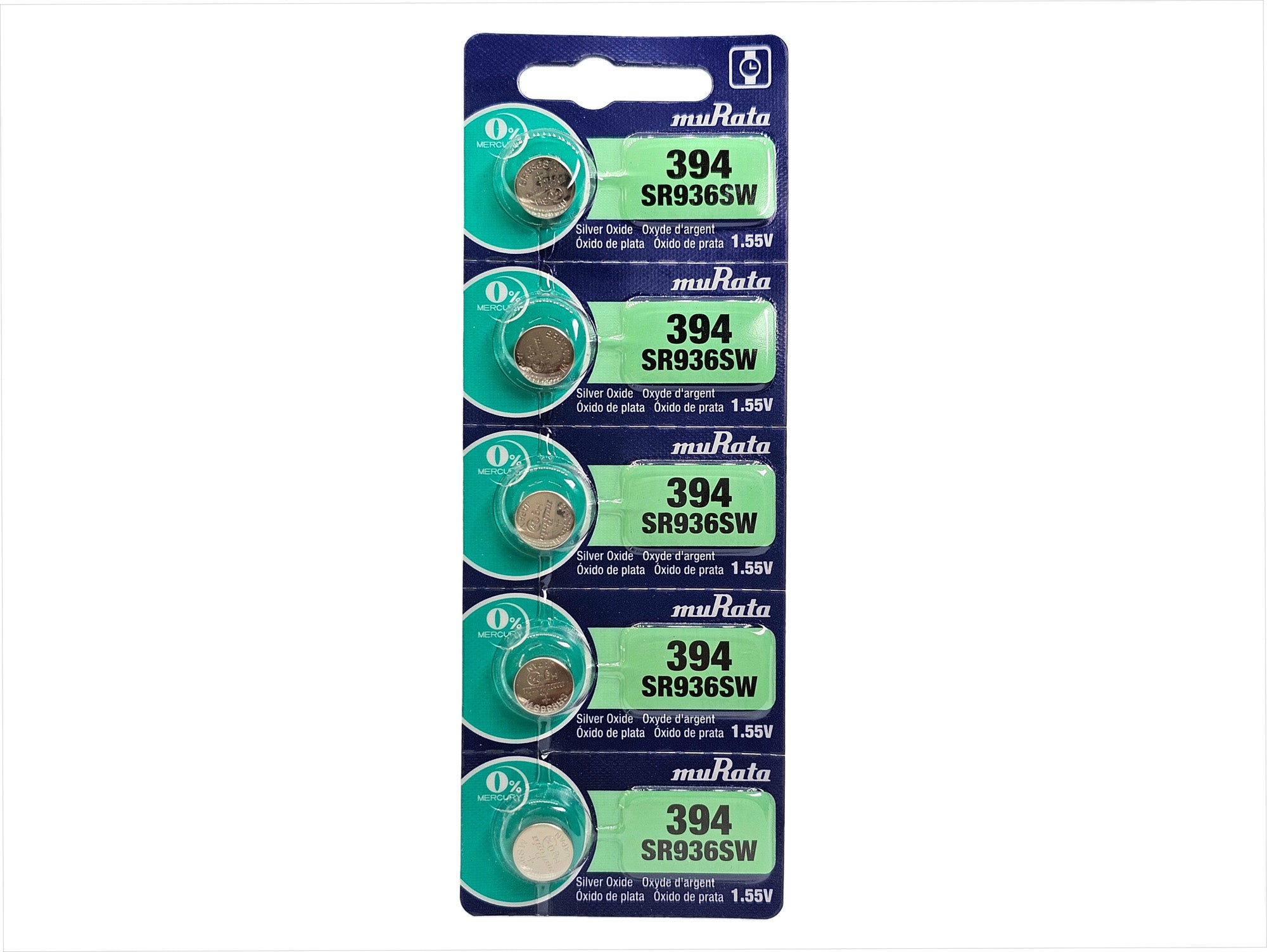 Murata SR936SW (394) watch battery - 5 Pack (B5 x 1)