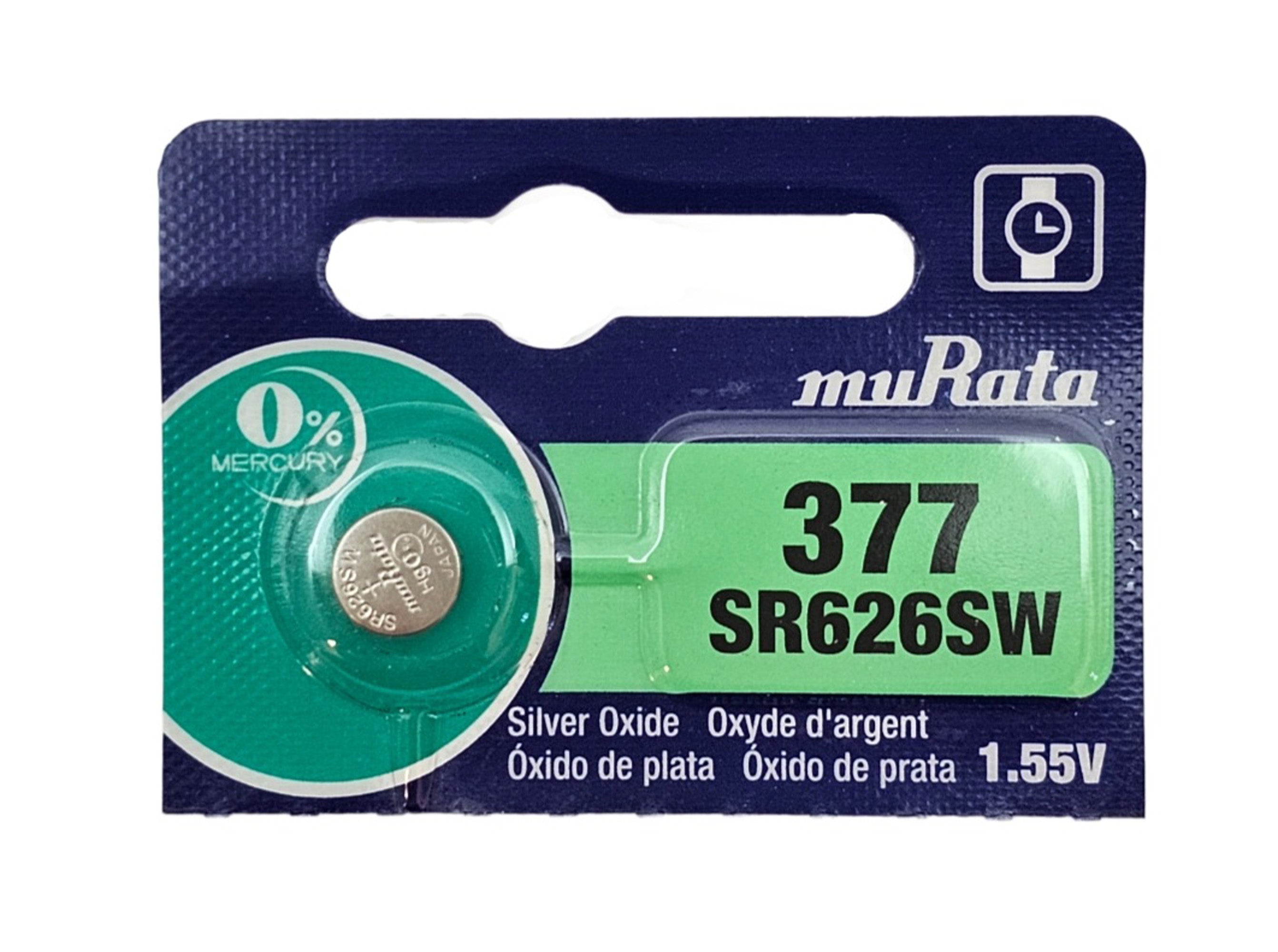 Murata SR626SW (377) silver oxide watch battery (1 Pack)