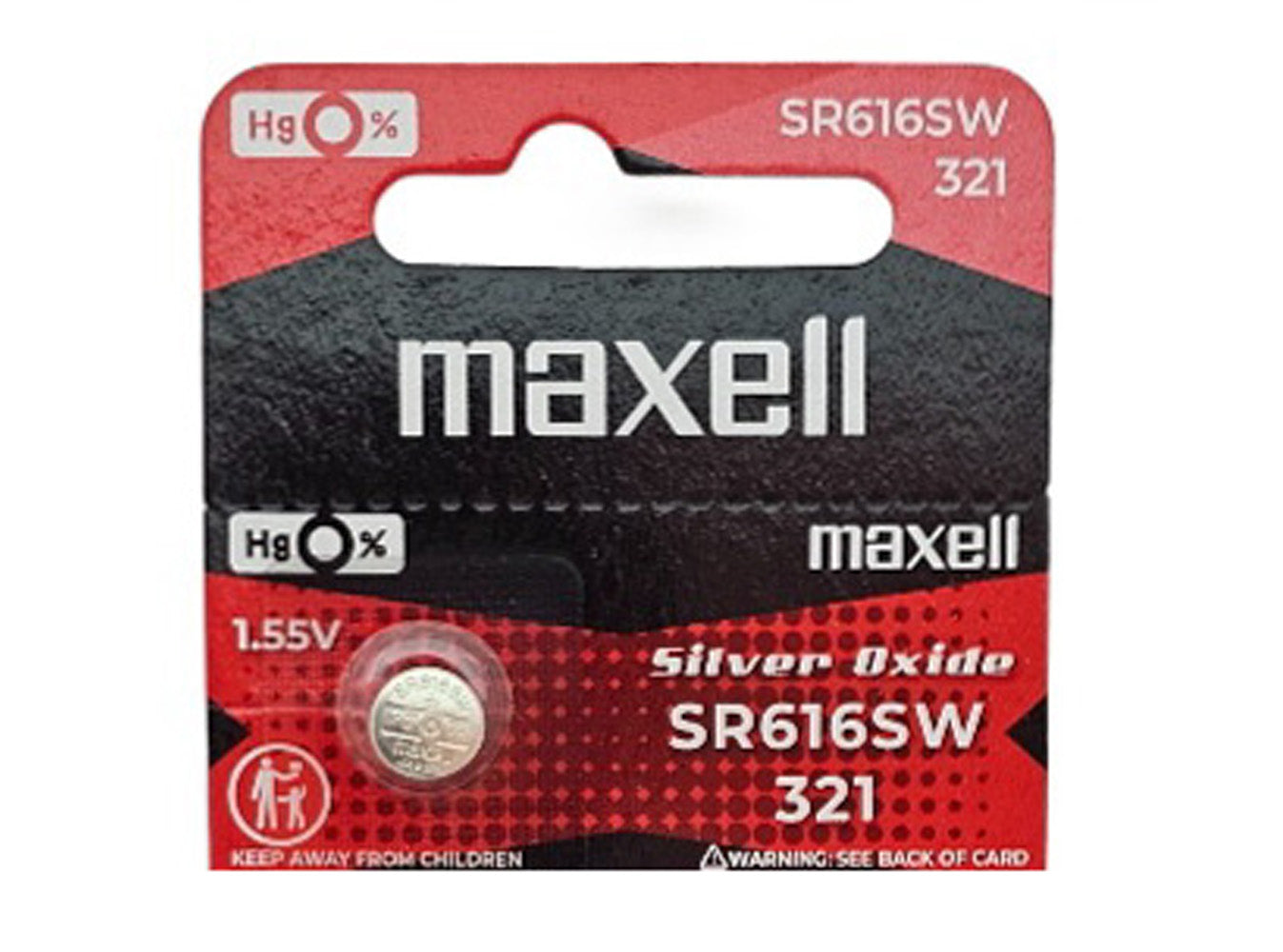 Maxell SR616SW (321) silver oxide - 10 watch batteries (B5 x 2)