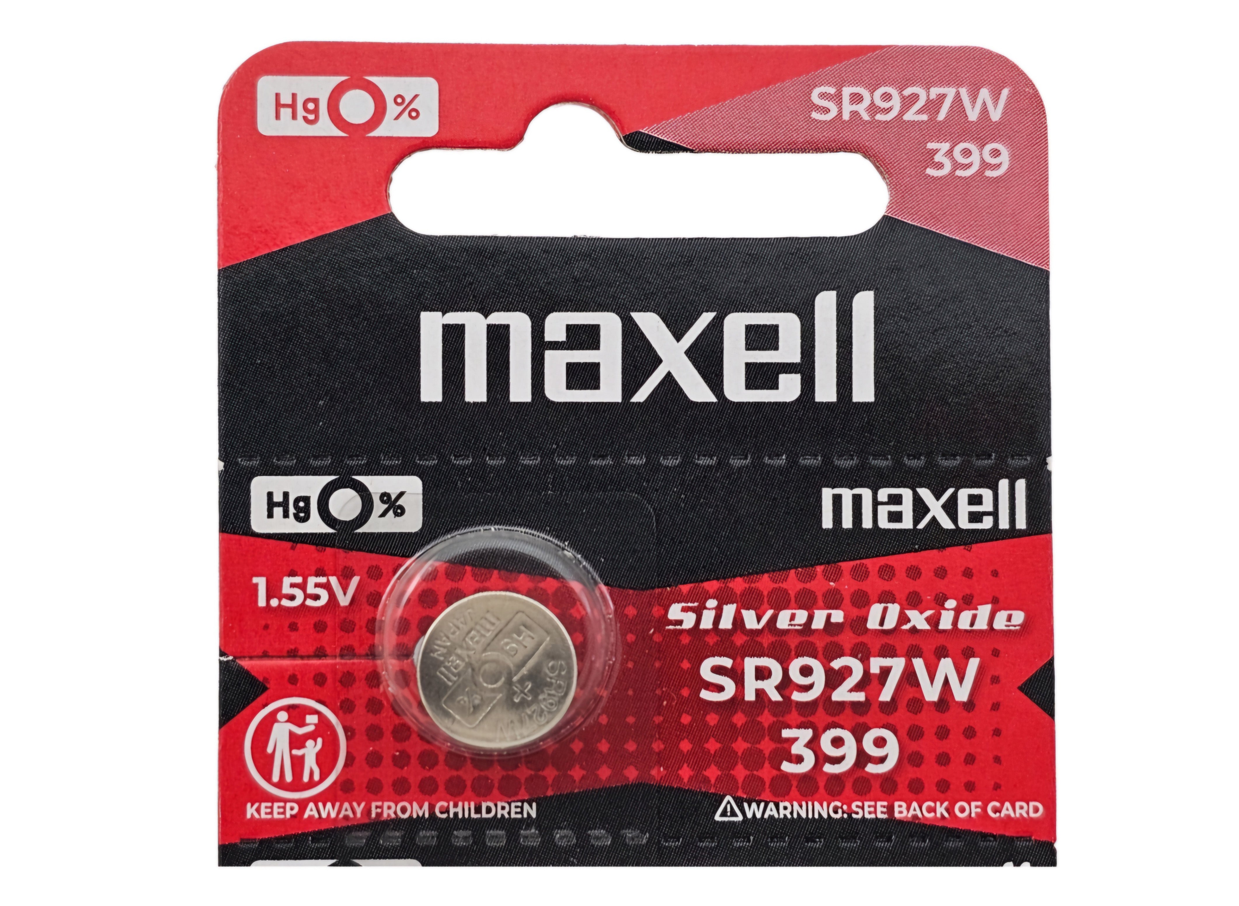 Maxell SR927W (399) silver oxide high drain watch battery