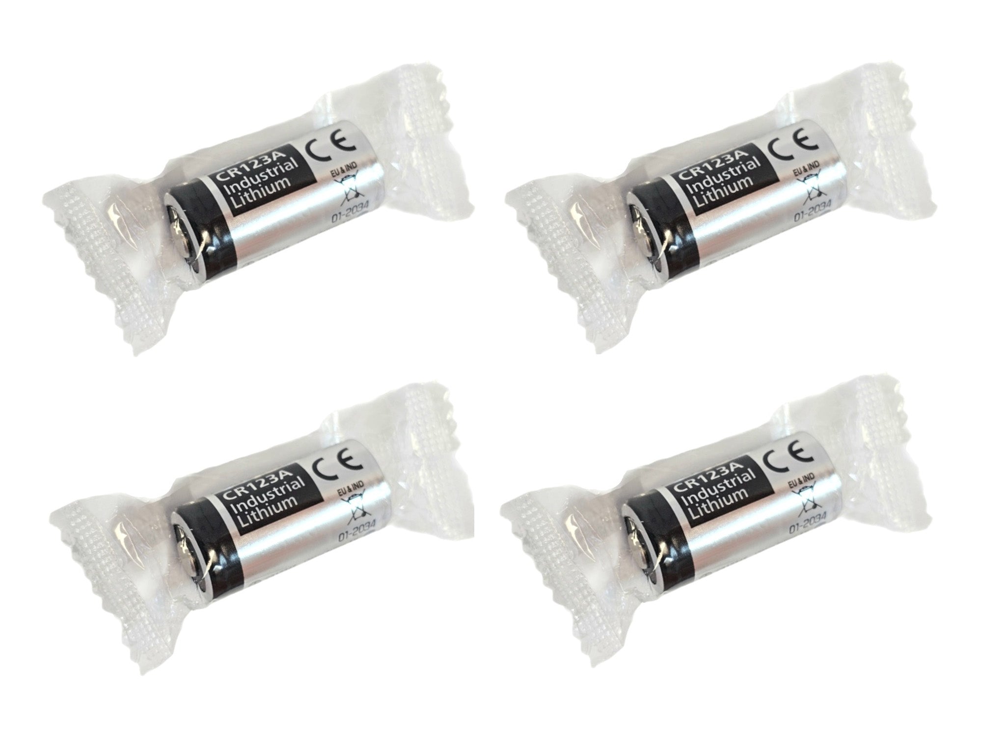 Panasonic CR123A (CR123) Industrial 3V Lithium Camera Battery - 4 Pack