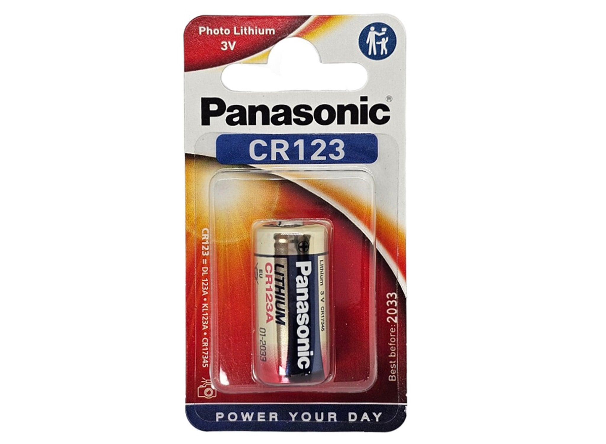 Panasonic CR123 (CR123A) Photo Lithium 3V battery - 10 Pack