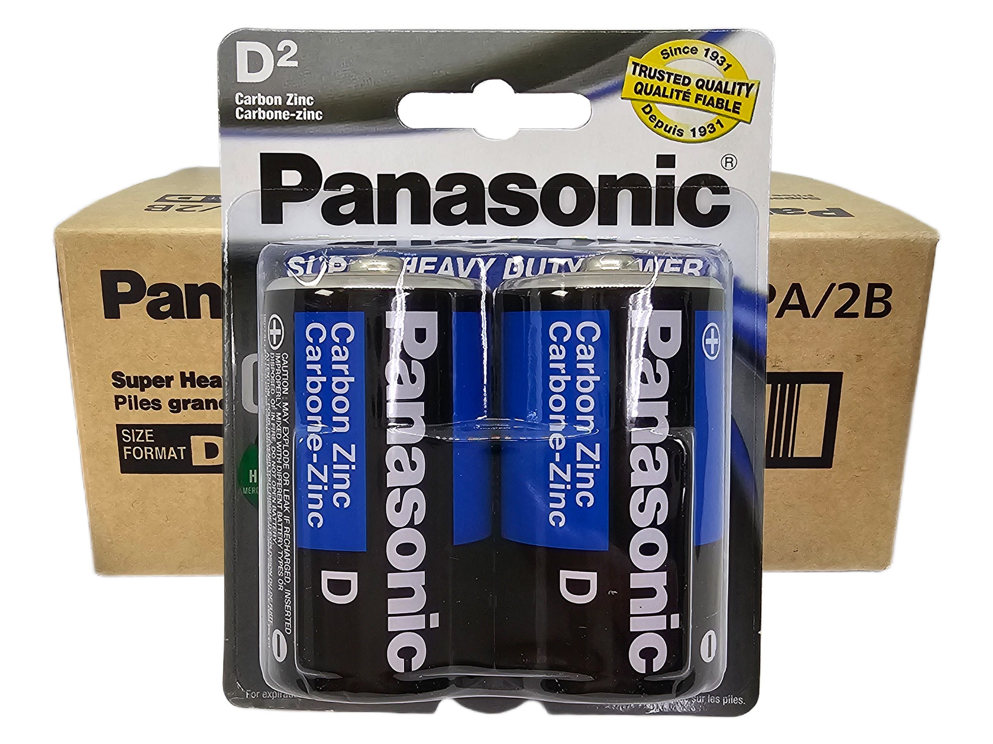 Panasonic D size (R20) SHD Carbon Zinc - 24 batteries (D2 x 12)