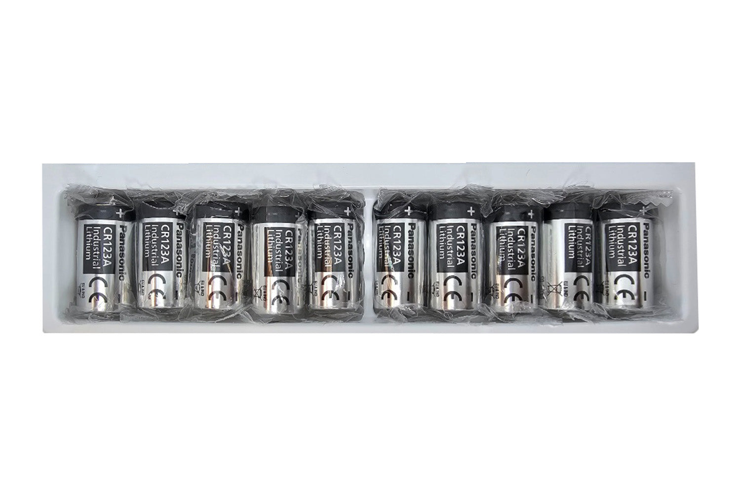 Panasonic CR123A (CR123) Industrial 3V Lithium Camera Battery - 10 Pack