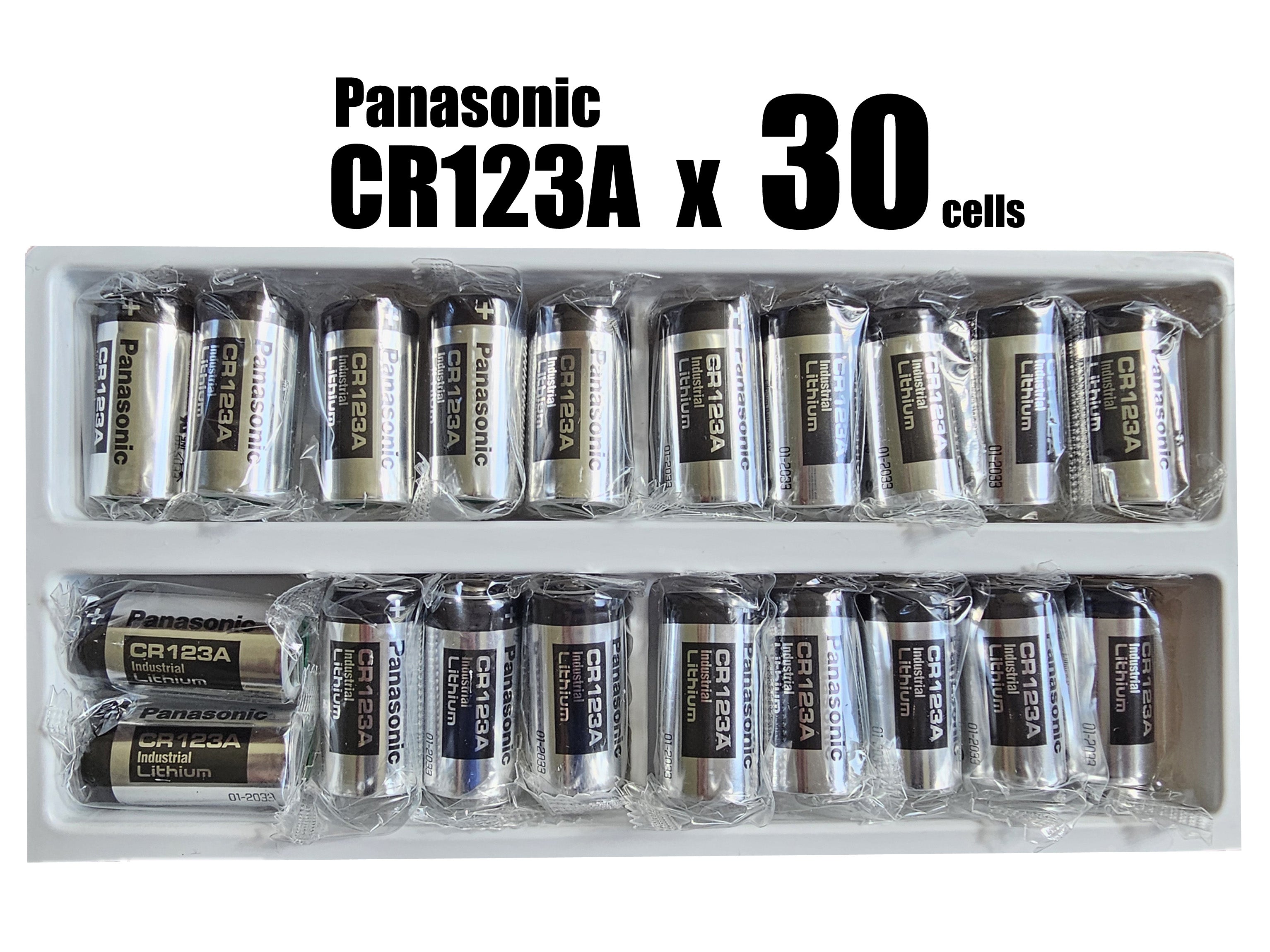 Panasonic CR123A (CR123) 3V Lithium Camera Battery - 30 Pack (bulk, Exp: 2034)