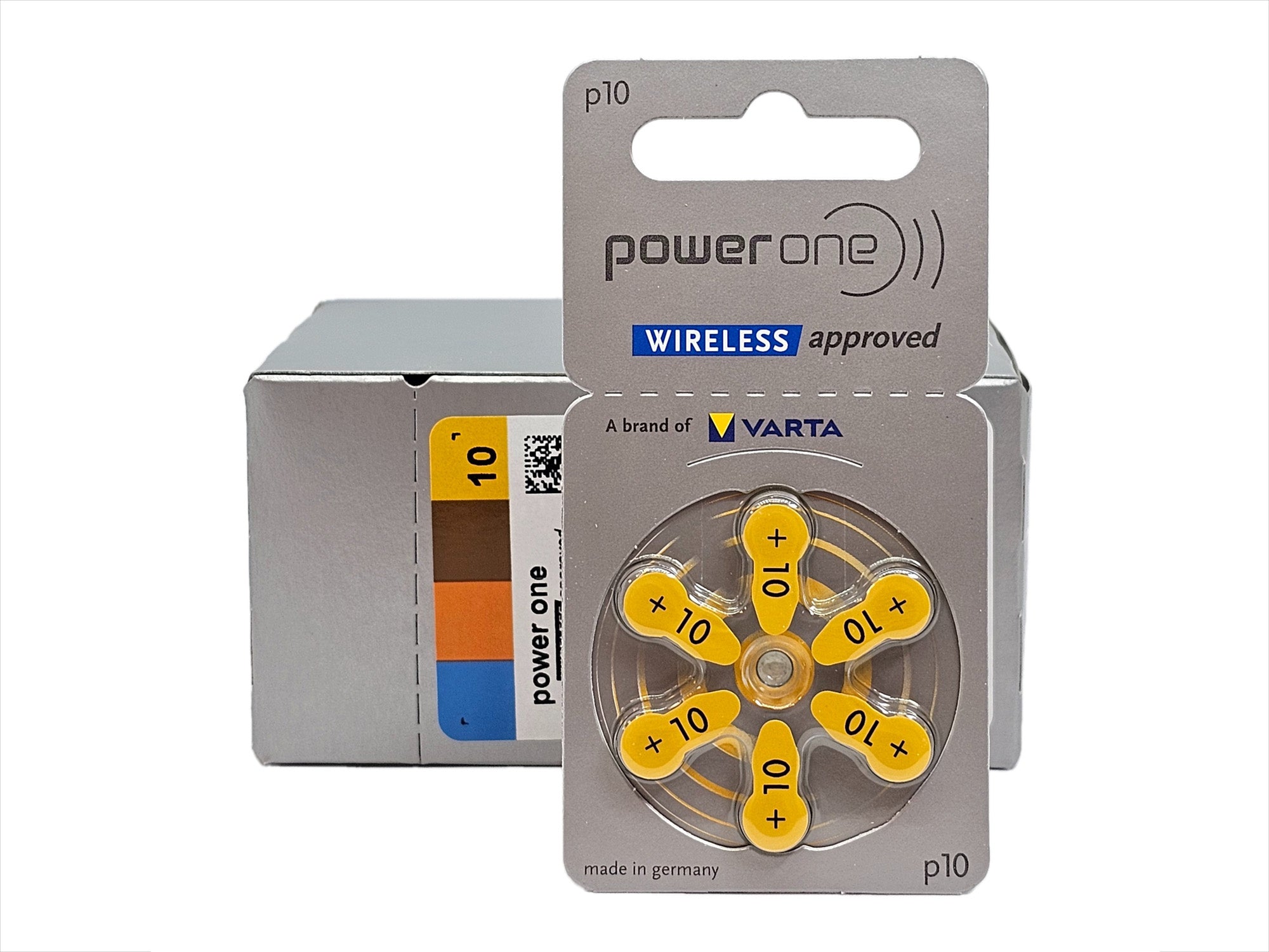 PowerOne P10 (PR70, size 10) Zinc Air Hearing Aid Batteries - 60 Pack (1 box)