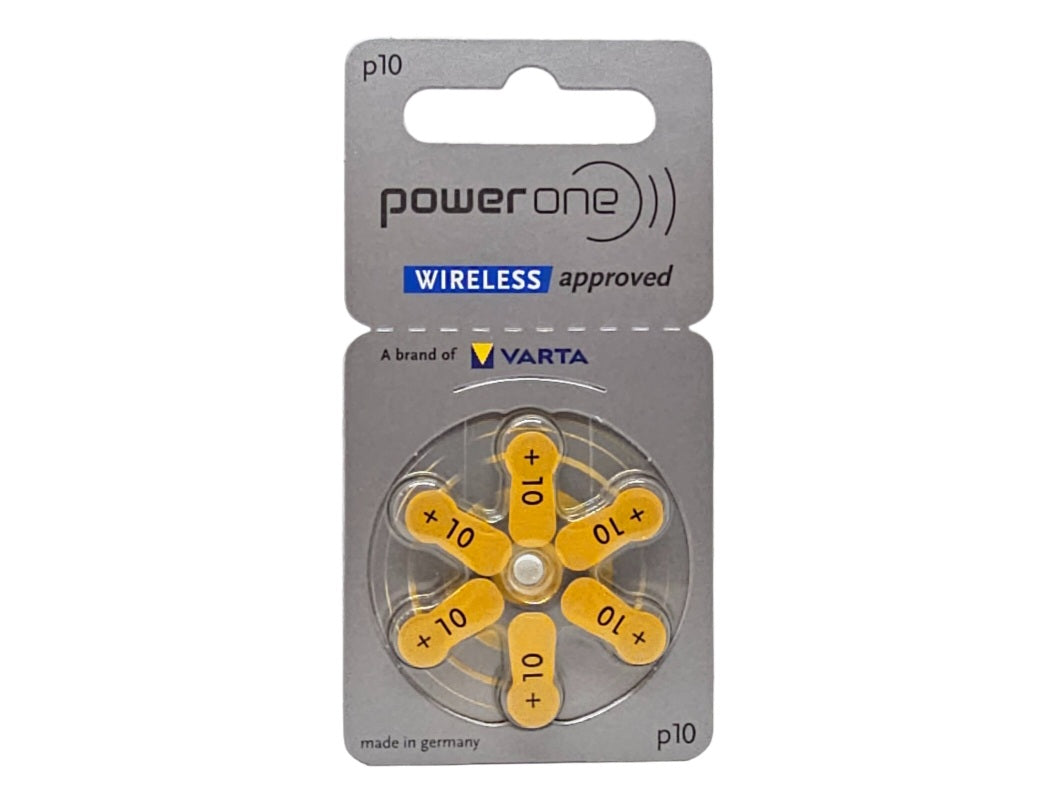 PowerOne P10 (PR70, size 10) Zinc Air Hearing Aid Batteries - 60 Pack (1 box)