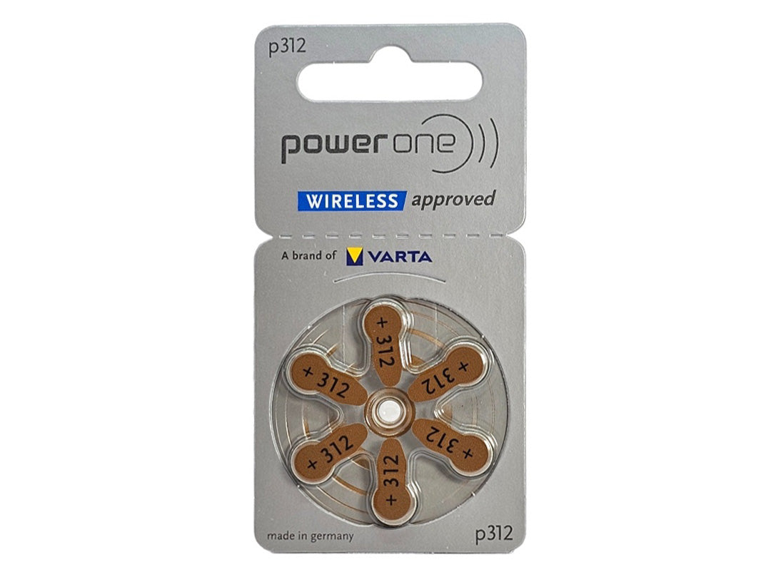 PowerOne P312 (PR41, size 312) Zinc Air Hearing Aid Batteries - 60 Pack (1 box)