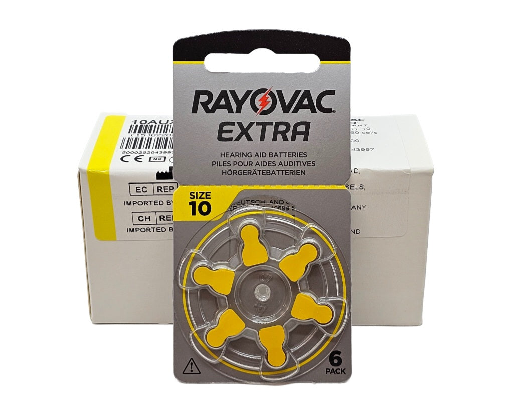 Rayovac Extra P10 (PR70, size 10) Zinc Air Hearing Aid - 60 batteries (1 box)