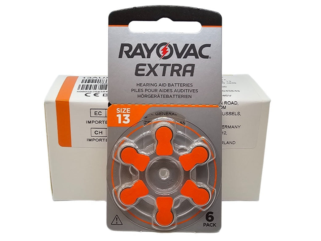 Rayovac Extra P13 (PR48, size 13) hearing aid batteries - 60 Pack (1 box)