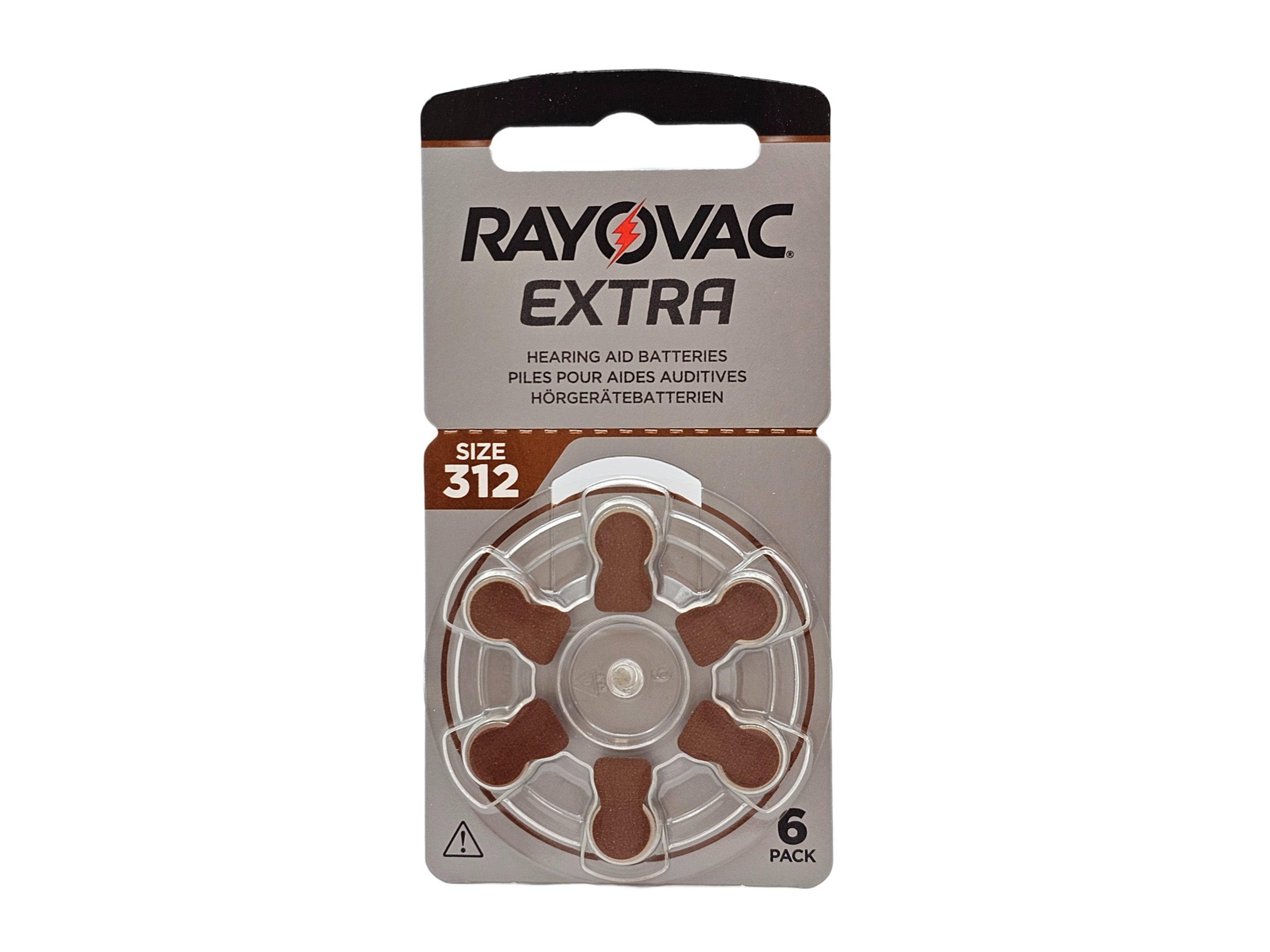 60 x Rayovac Extra P312 (PR41, size 312) Hearing Aid batteries (1 box)