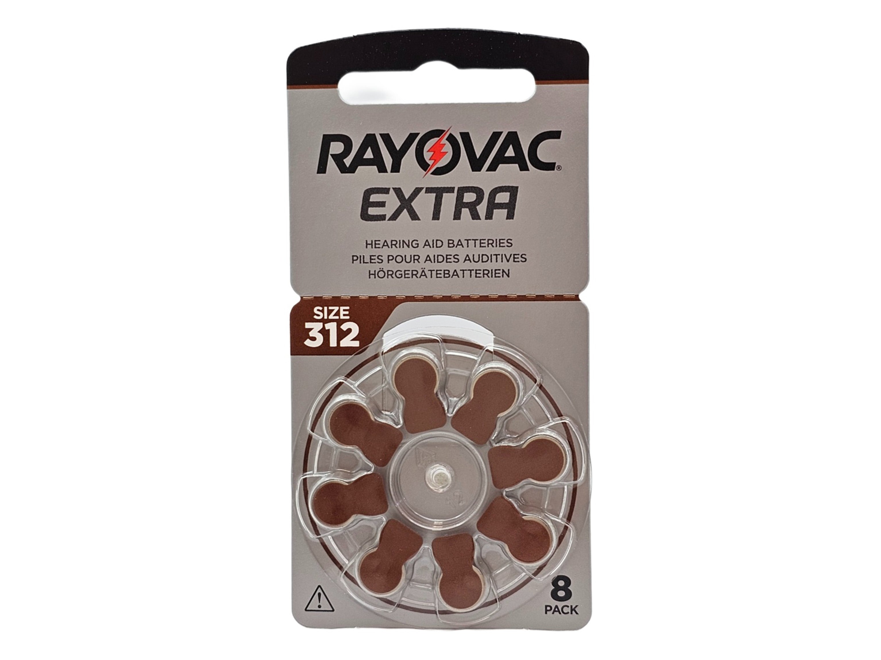 80 x Rayovac Extra P312 (PR41, size 312) Hearing Aid Batteries (BP8 x 10)