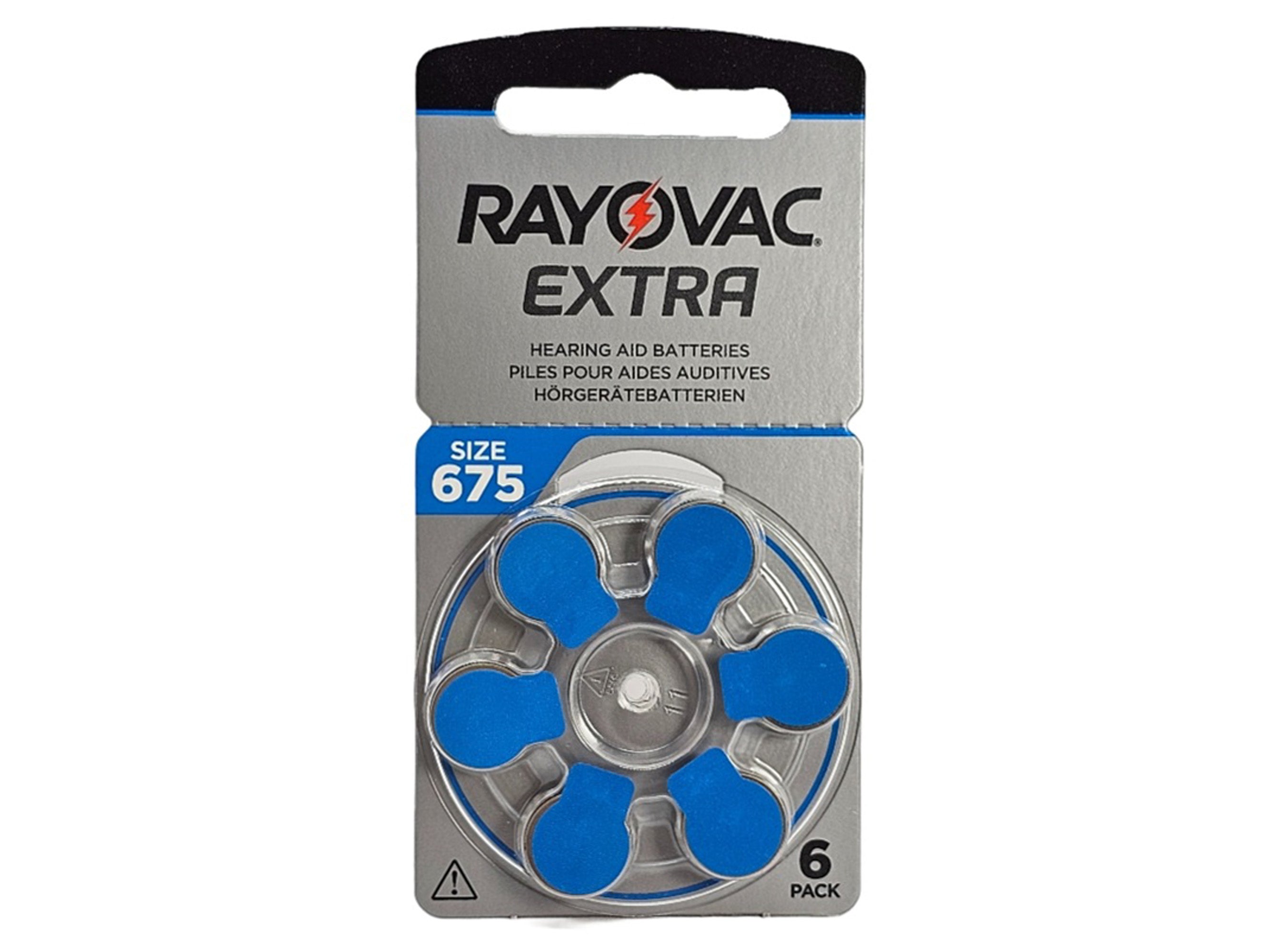 Rayovac Extra P675 (PR44, size 675) Zinc Air Hearing Aid - 30 Batteries (BP6 x 5)