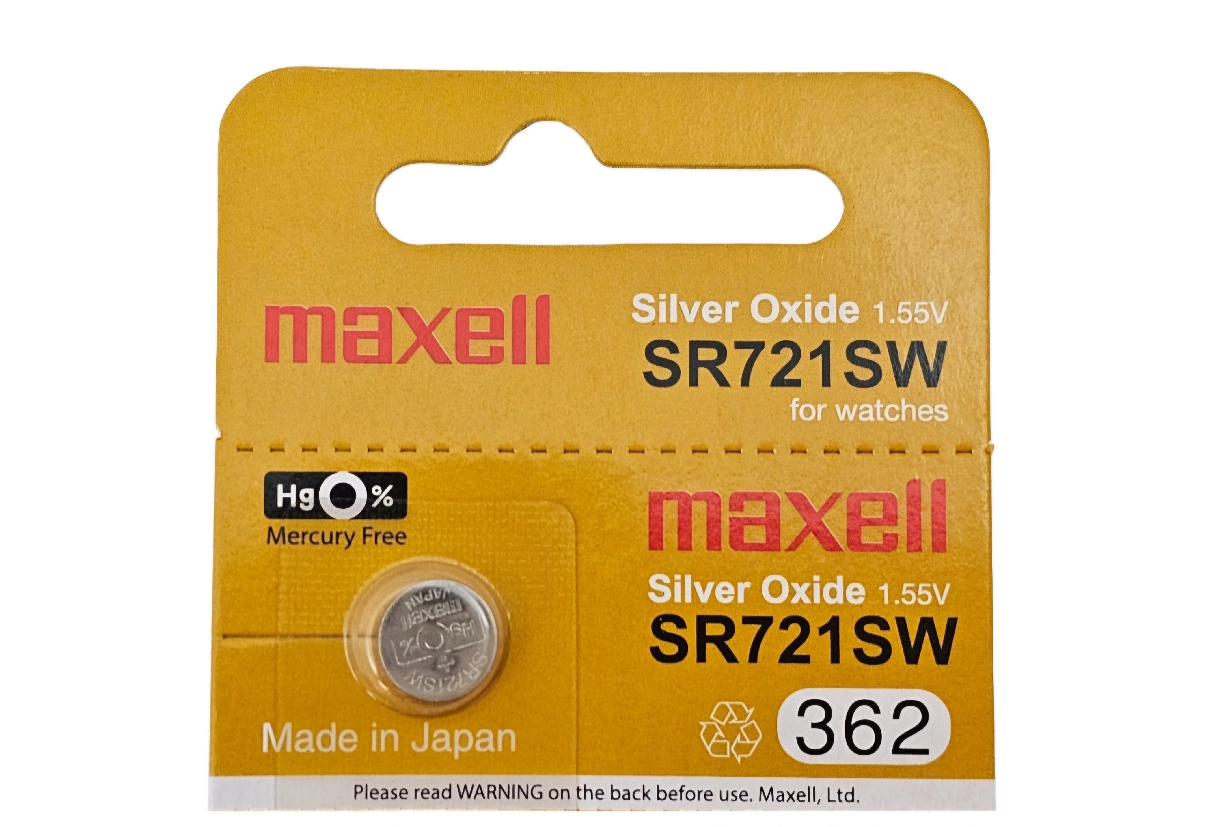 Maxell SR721SW (362) Silver Oxide - 5 Watch Batteries (B5 x 1)