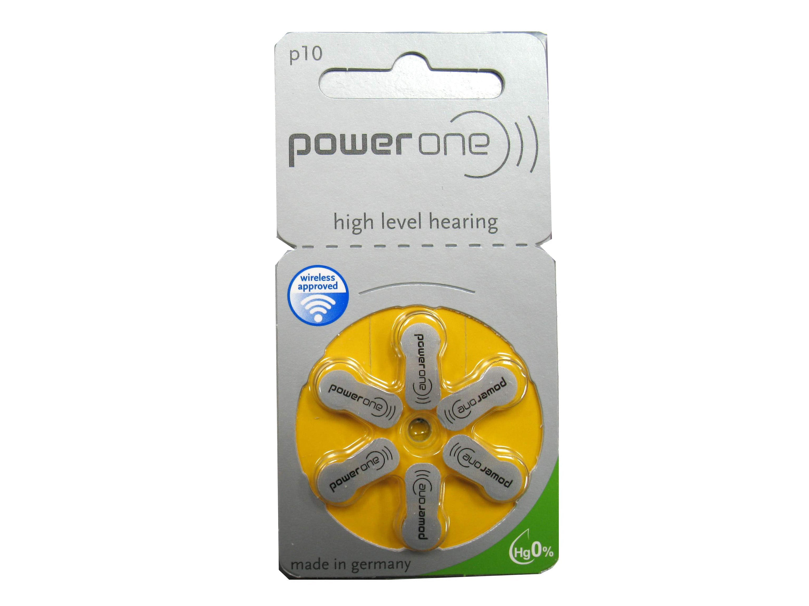 P10 (size 10, PR70, Yellow) Hearing Aid Battery