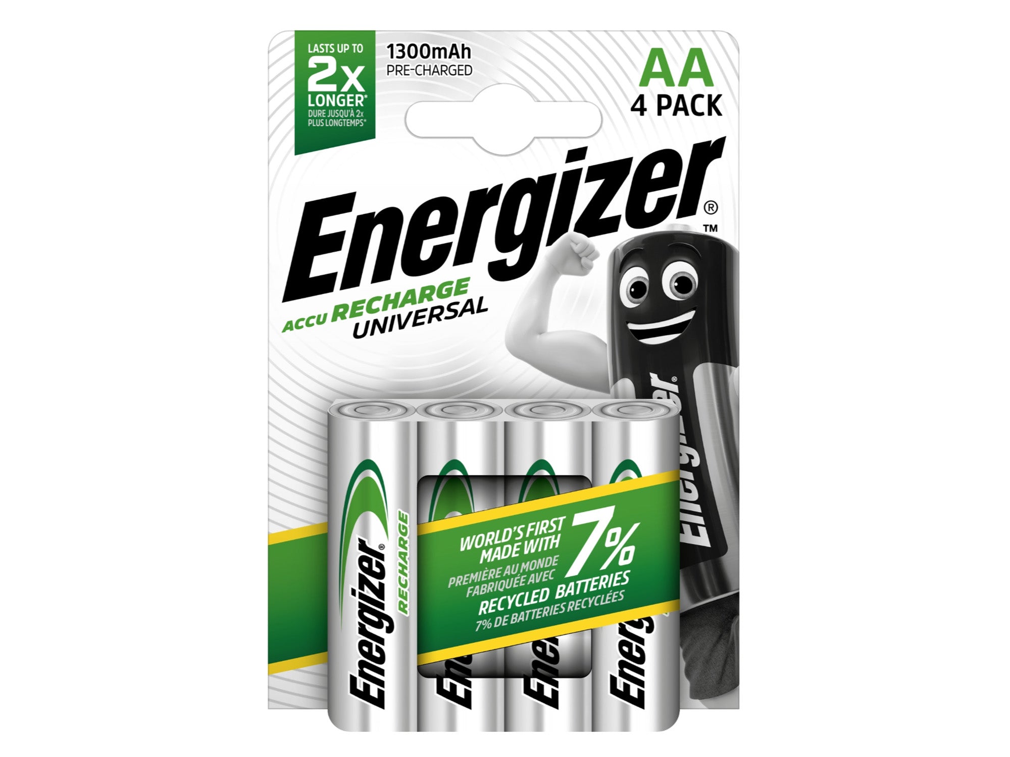 Energizer AA 1350mAh Recharge Universal Rechargeable Batteries (Pack of 4)