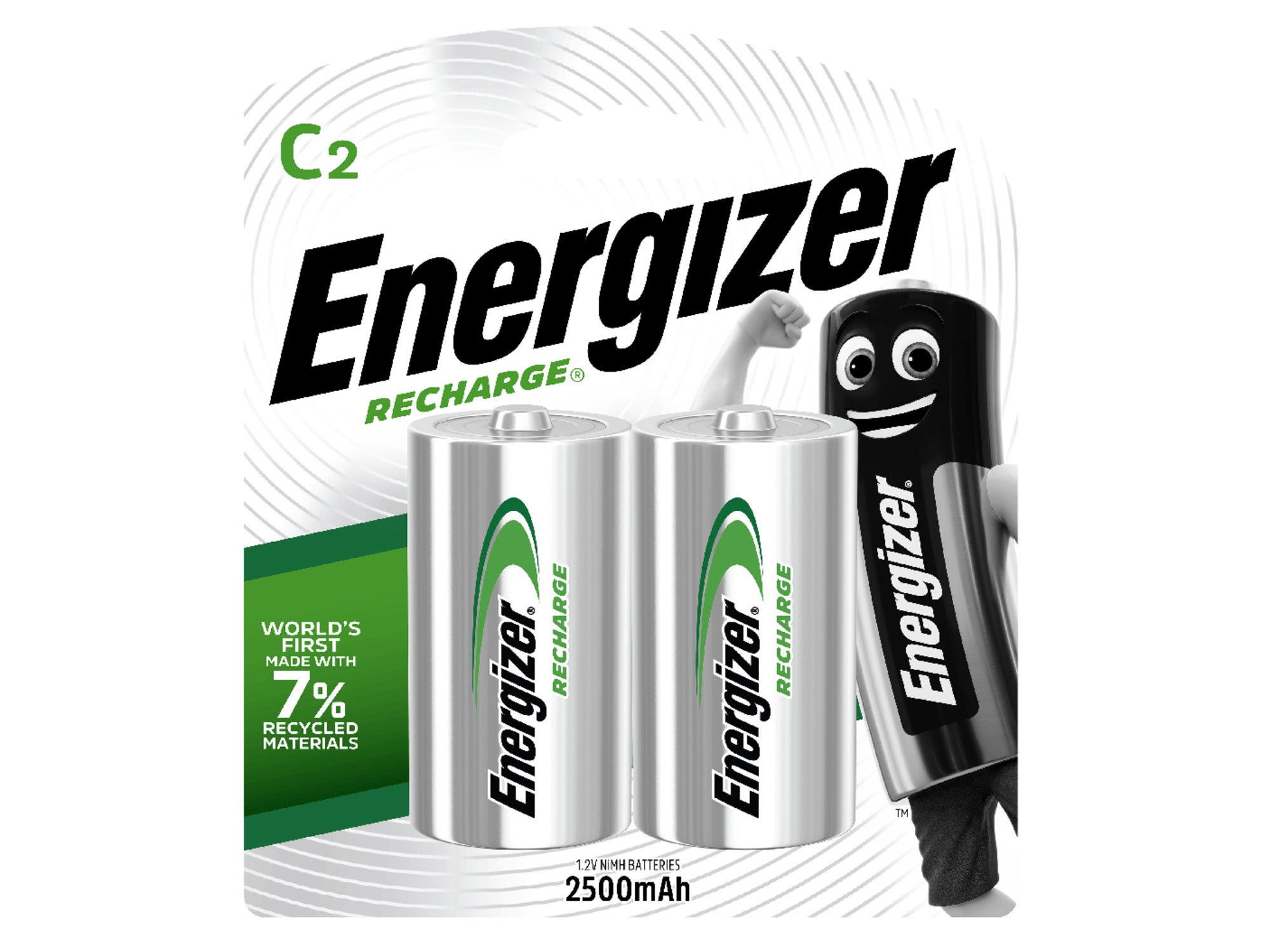 Energizer C size 2500Ah Recharge Power Plus Rechargeable Battery (Pack of 2)