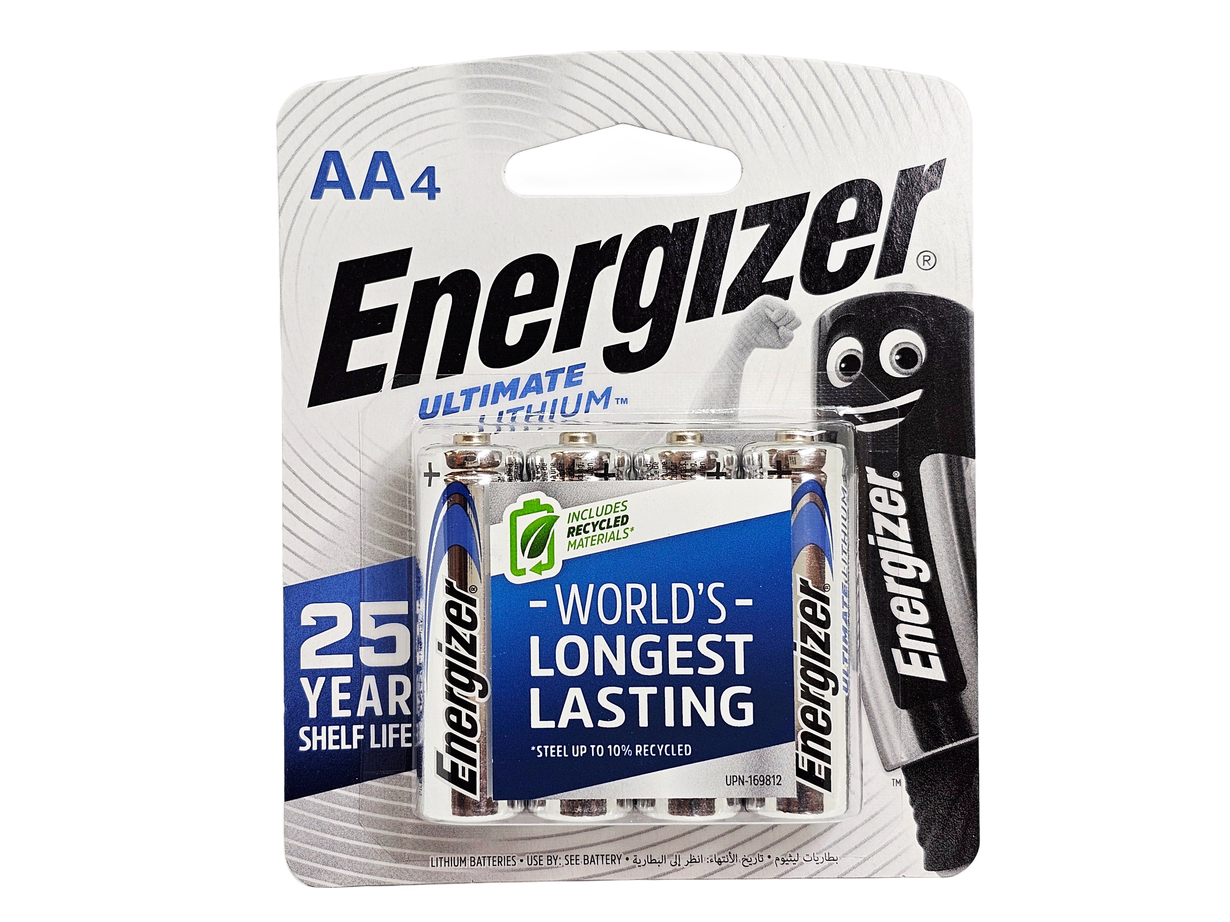 Energizer AA Ultimate Lithium Batteries - 4 Pack (L91BP4)