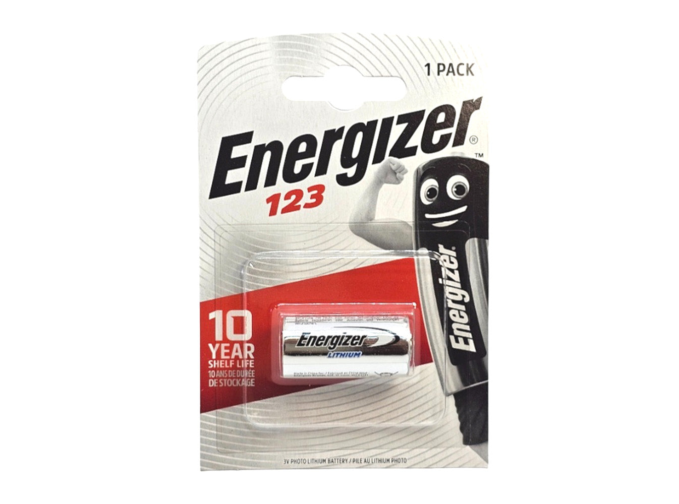 Energizer 123 (CR123, CR123A) 3V Lithium Camera Batteries - 1 Pack
