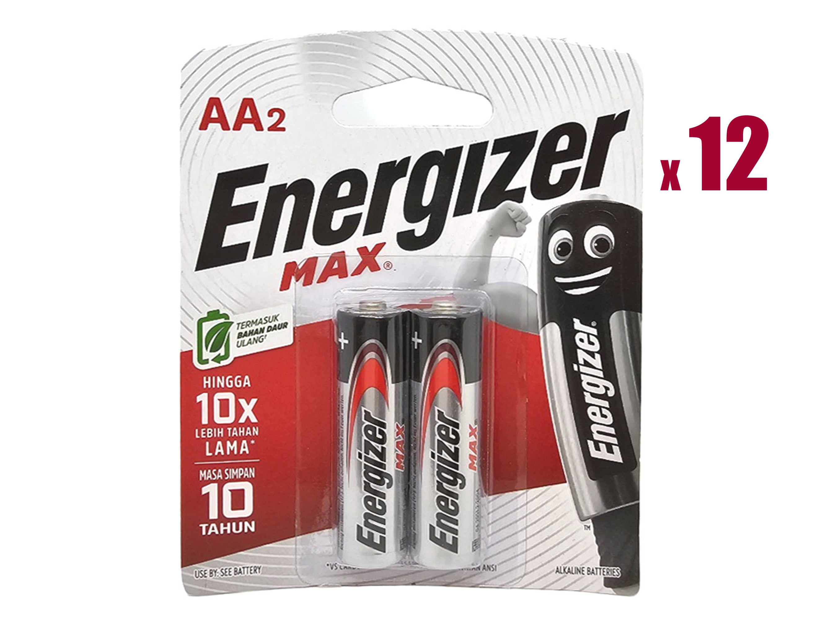 Energizer AA Max Alkaline Batteries - 24 Pack (E91BP2 x 12)