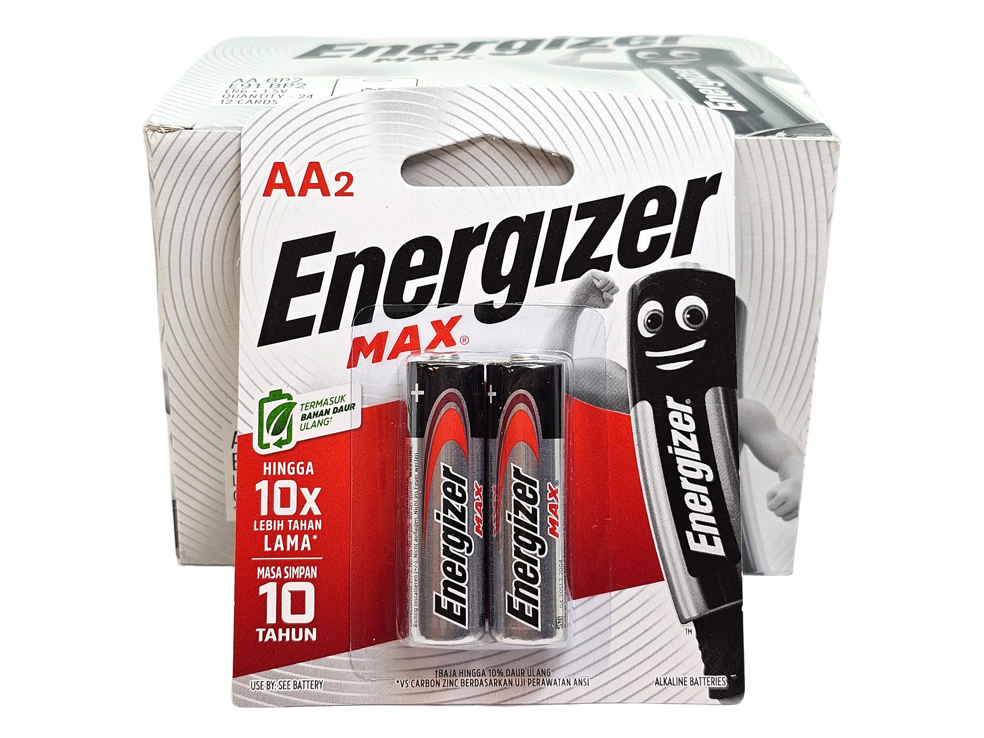 Energizer AA Max Alkaline Batteries - 24 Pack (E91BP2 x 12)