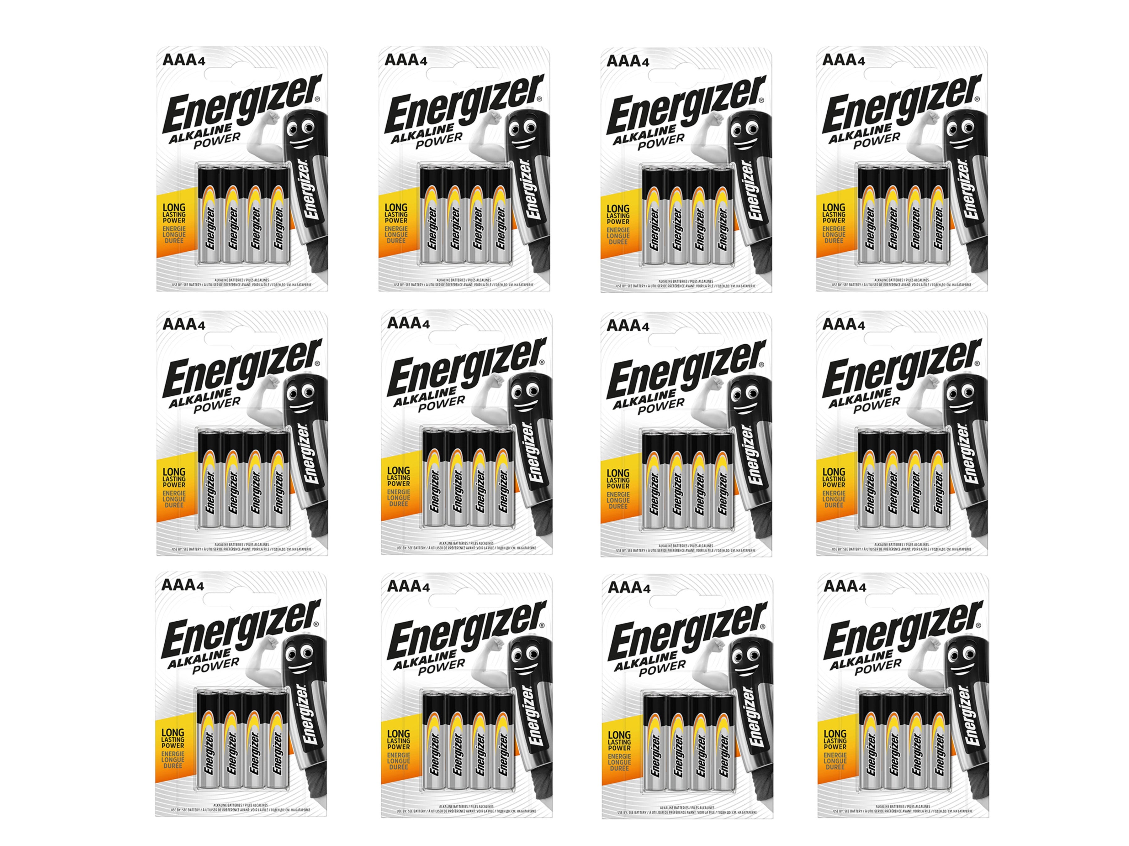 Energizer AAA Alkaline Power Batteries - 48 Pack (AAA4 x 12)