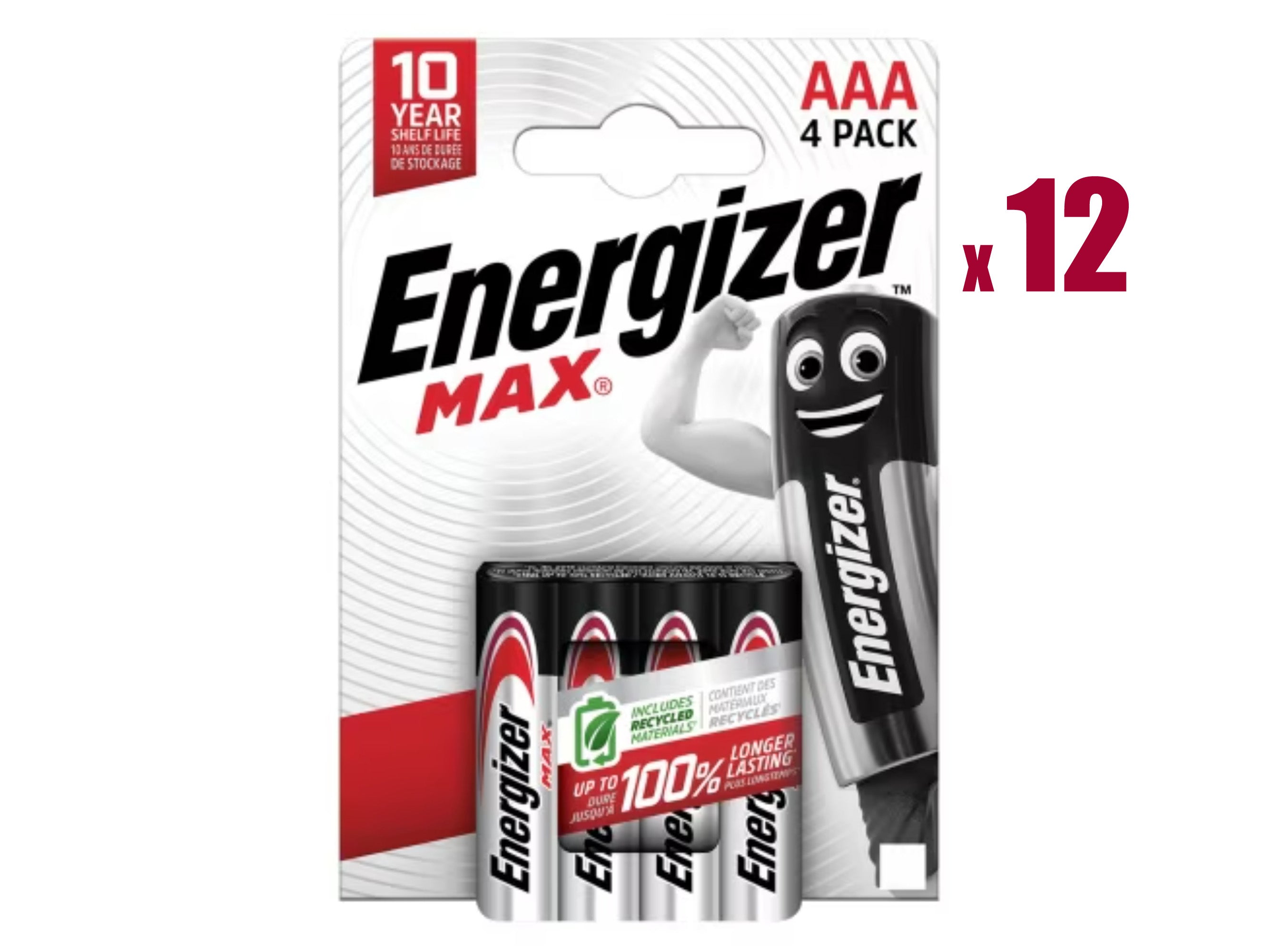 Energizer AAA Max Alkaline Batteries -  48 Pack (AAA4 x 12)