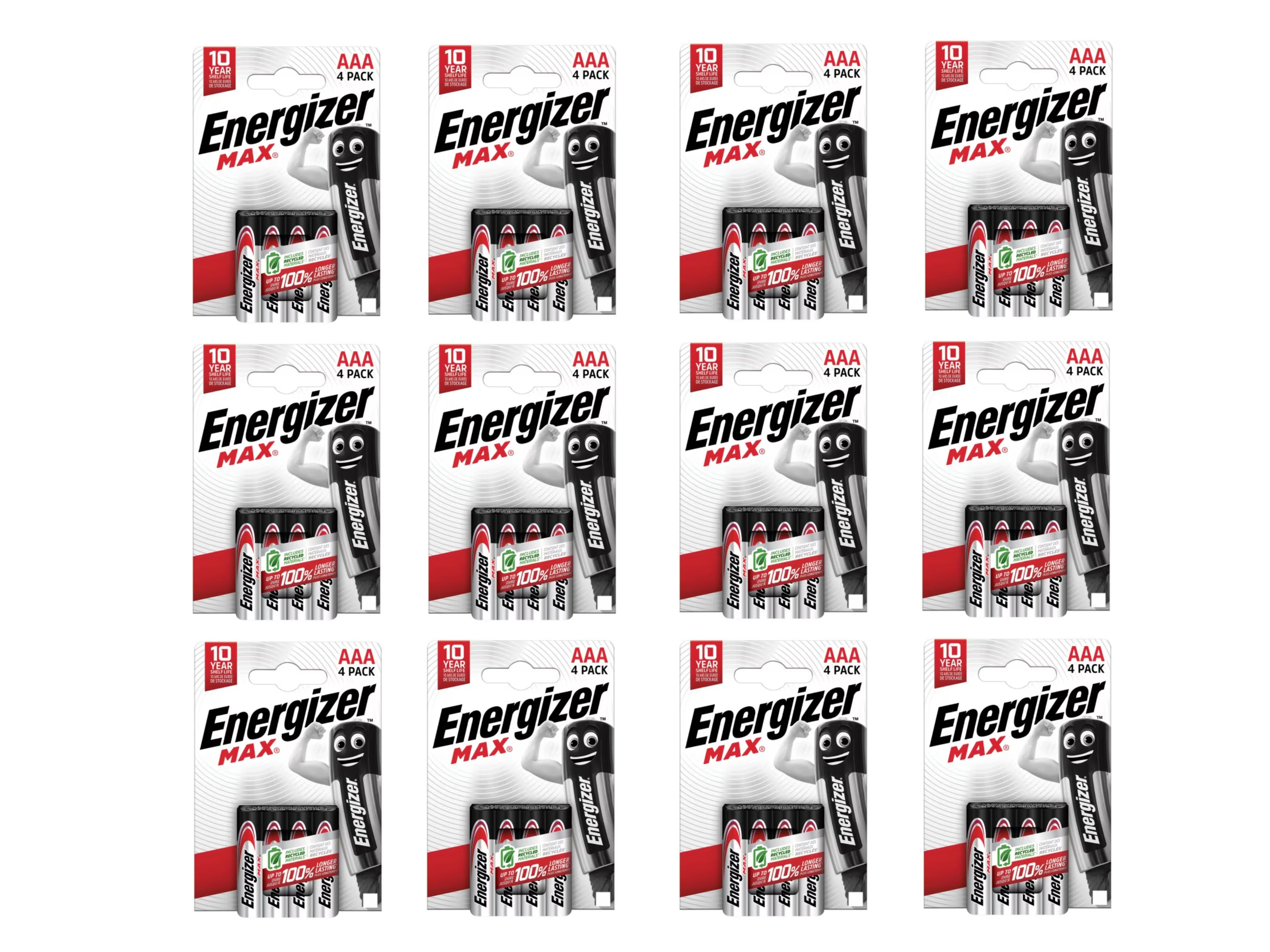 Energizer AAA Max Alkaline Batteries -  48 Pack (AAA4 x 12)